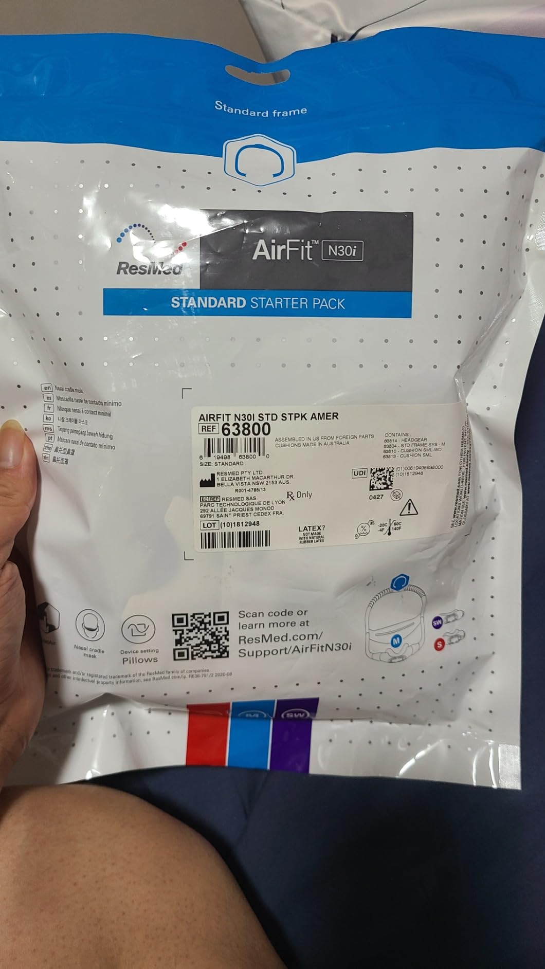 ResMed AirFit N30i Frame System Without Headgear, Stnd Frame Medium Cushion customer photo 1