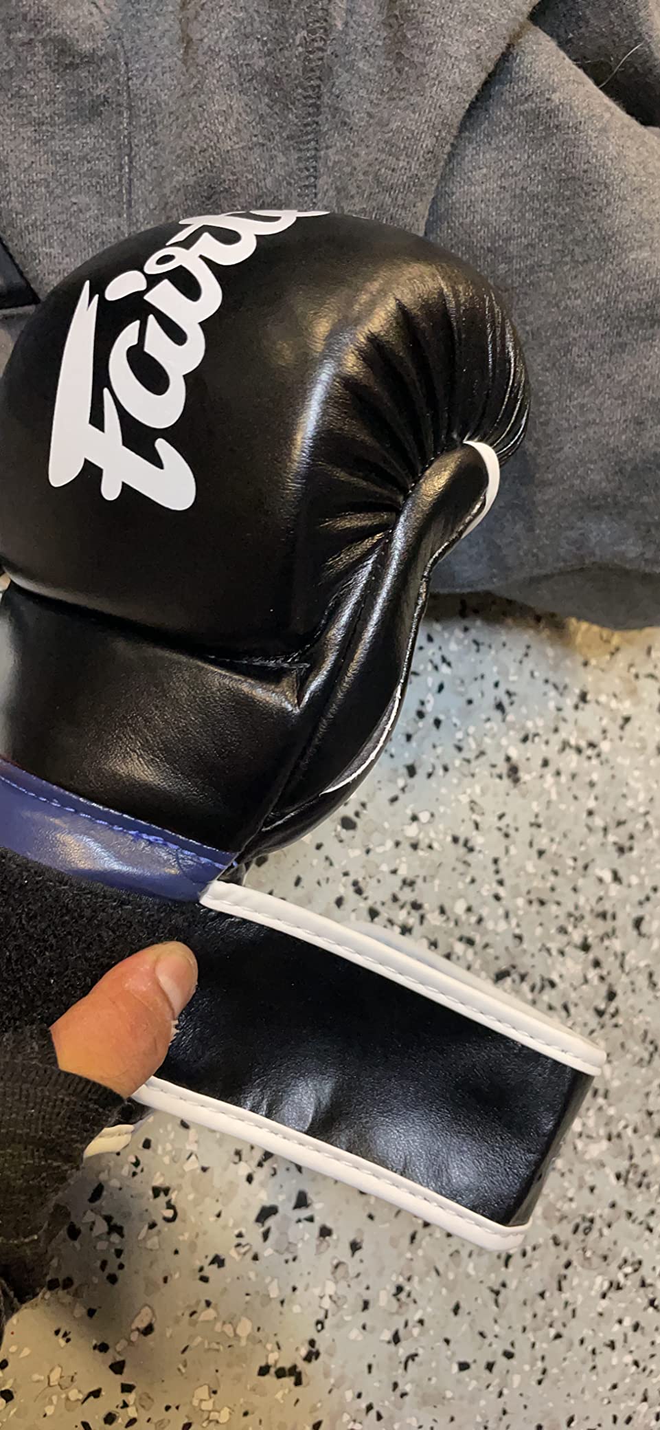 Fairtex FGV18 MMA Boxing Gloves, Leather Muay Thai Martial Arts Training | Full-grain hide with breathable mesh lining. Double-stitched wrist strap balances weight for bag drills and fitness routines customer photo 2