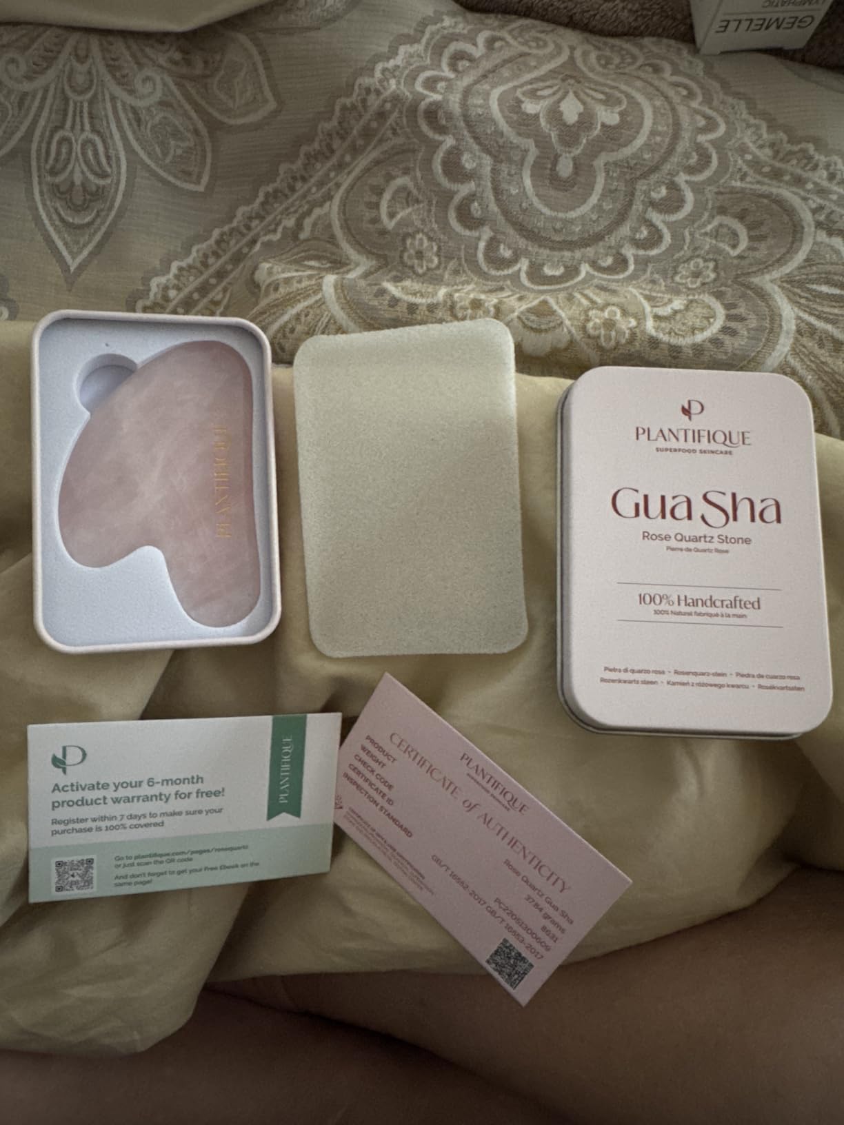 PLANTIFIQUE Jade Gua Sha Facial Tool & Face Roller Set - Giftable Box | Face Roller & Guasha Tool for Lymphatic Drainage, Face Sculpting & Jawline Shaper - Reduce Puffiness & Relieve Tension customer photo 2