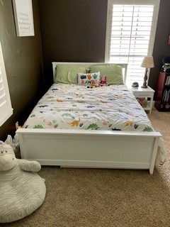 Max & Lily Twin Bed, Wood Bed Frame with Headboard for Kids with Trundle, Slatted, Blue customer photo 1