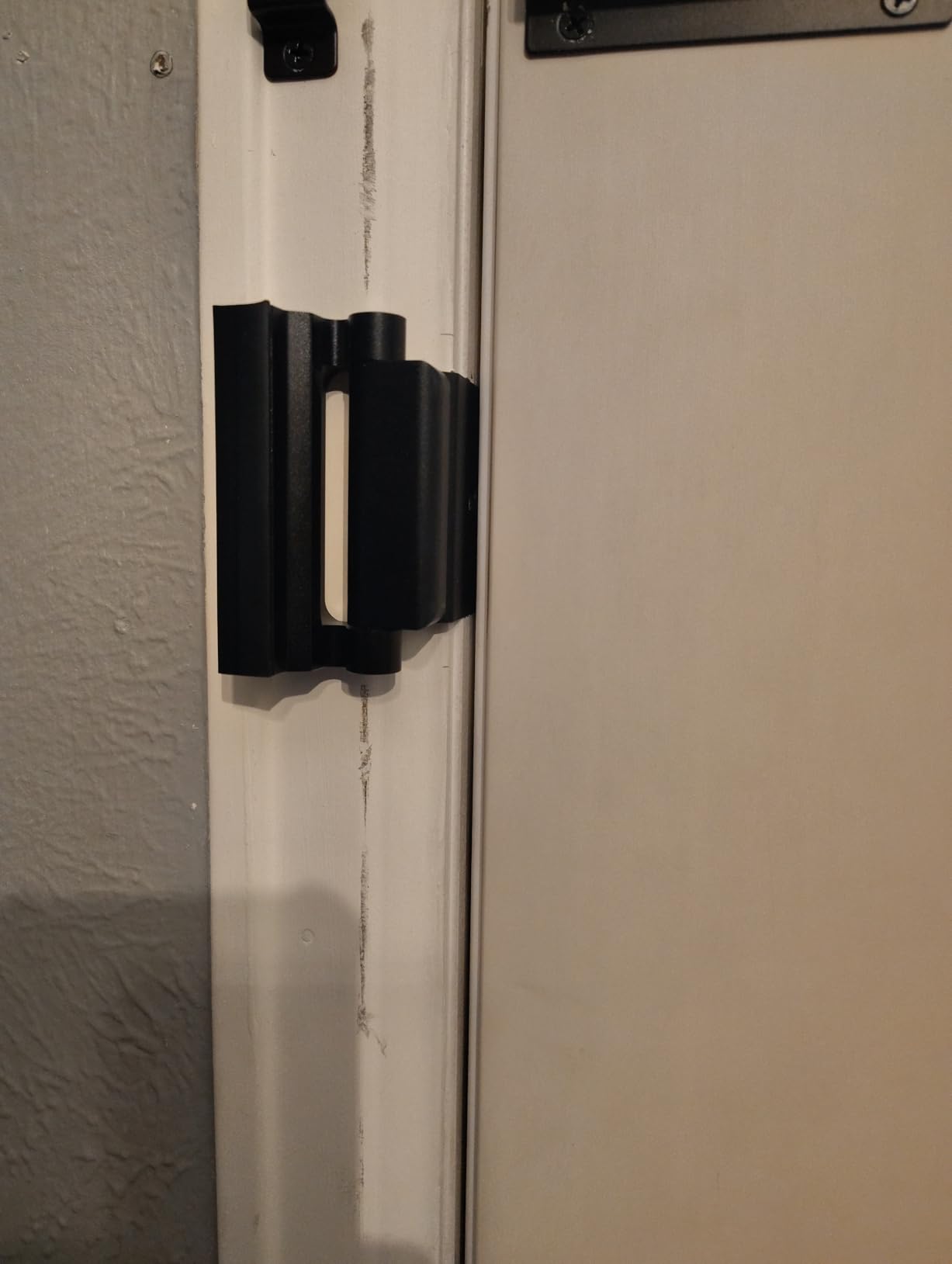 French Door Lock, Door Security Bar, Double Door Locking Device, Keyed Extra Door Lock for Doors with Double Handles/Knobs/Levers, All Metal Construction customer photo 1