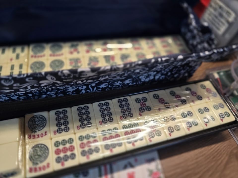 Yellow Mountain Imports American Mahjong Set, Huntington with 166 Melamine Mahjong Tiles, Mineral Green Soft Case - 4 All-in-One Racks with Pushers, Scoring Coins, Dice, and Wind Indicator customer photo 1