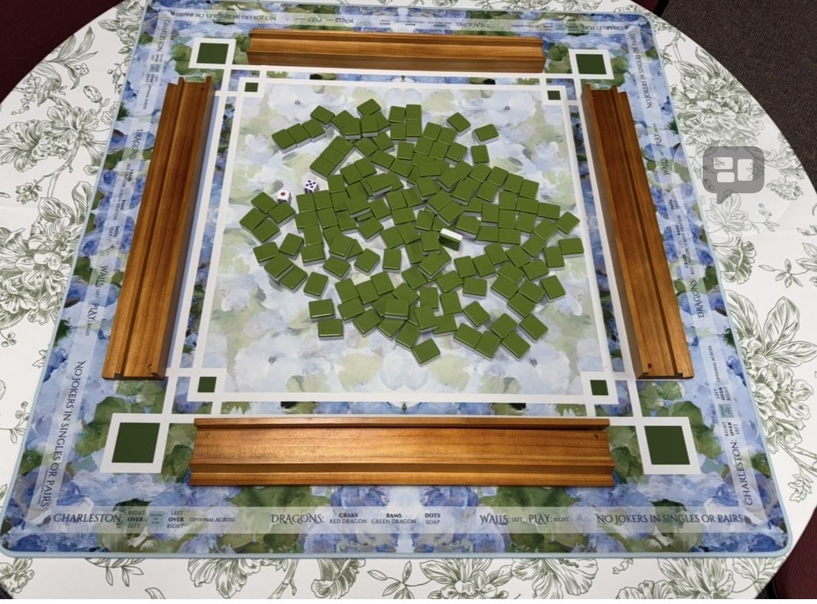 Yellow Mountain Imports American Mahjong Set, Huntington with 166 Melamine Mahjong Tiles, Mineral Green Soft Case - 4 All-in-One Racks with Pushers, Scoring Coins, Dice, and Wind Indicator customer photo 2