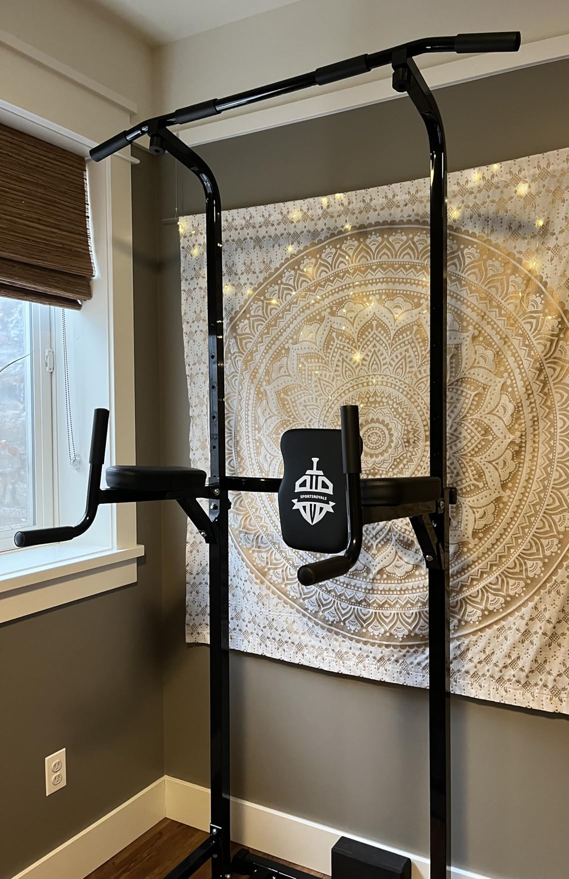 Sportsroyals Power Tower Pull Up Bar Station, 450LBS Stable Pull Up Dip Station for Home Gym Strength Training Equipment customer photo 2