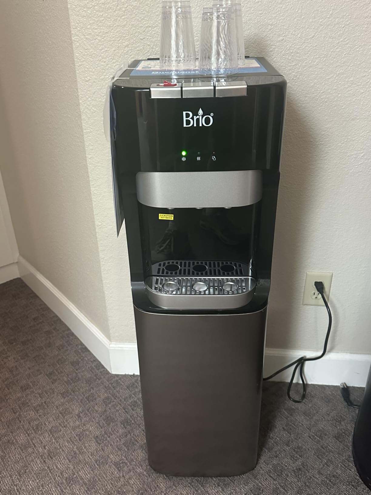 Brio Bottom Loading Water Cooler Dispenser for 5 Gallon Bottles - 3 Temperatures with Hot, Room & Cold Spouts, Child Safety Lock, LED Display with Empty Bottle Alert, Stainless Steel customer photo 1