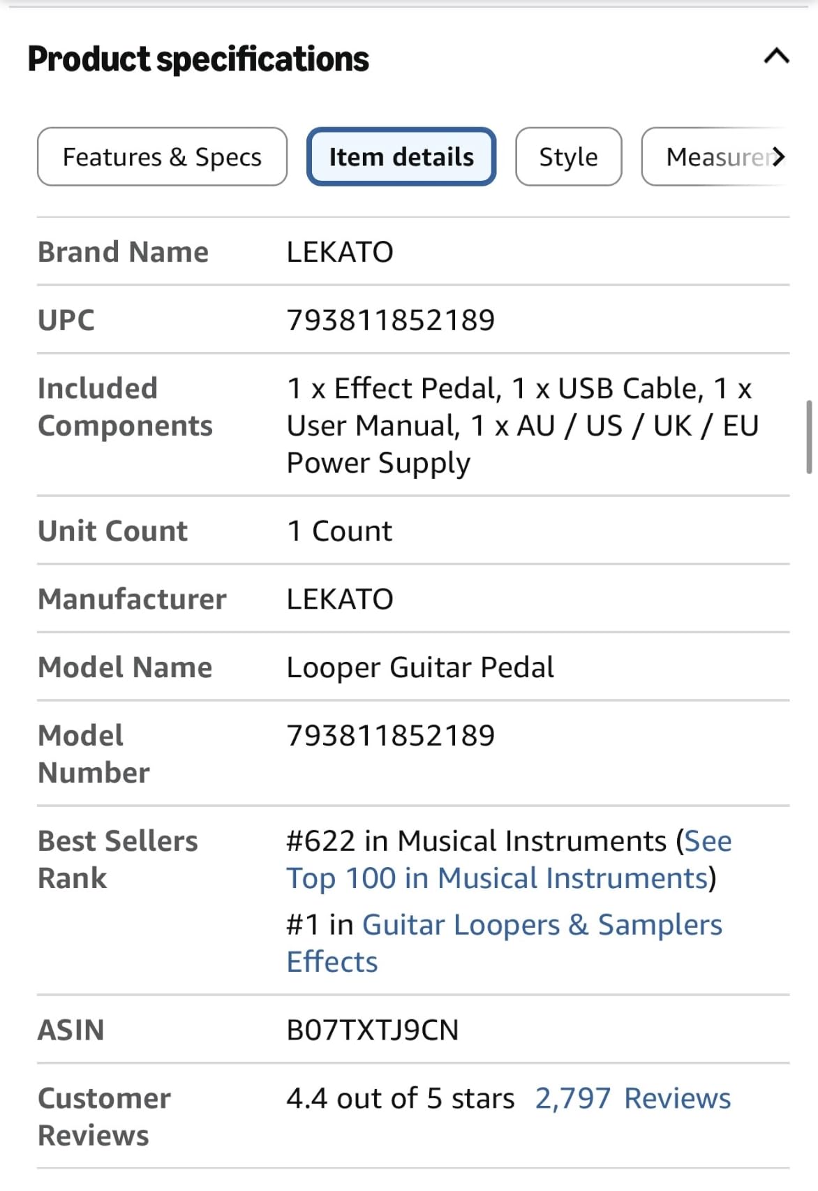 LEKATO Looper Guitar Pedal Guitar Loop Pedal Tuner Pedal 9 Loops 40 Minutes Record Time Unlimited Overdubs for Electric Guitar Bass (Black) customer photo 2