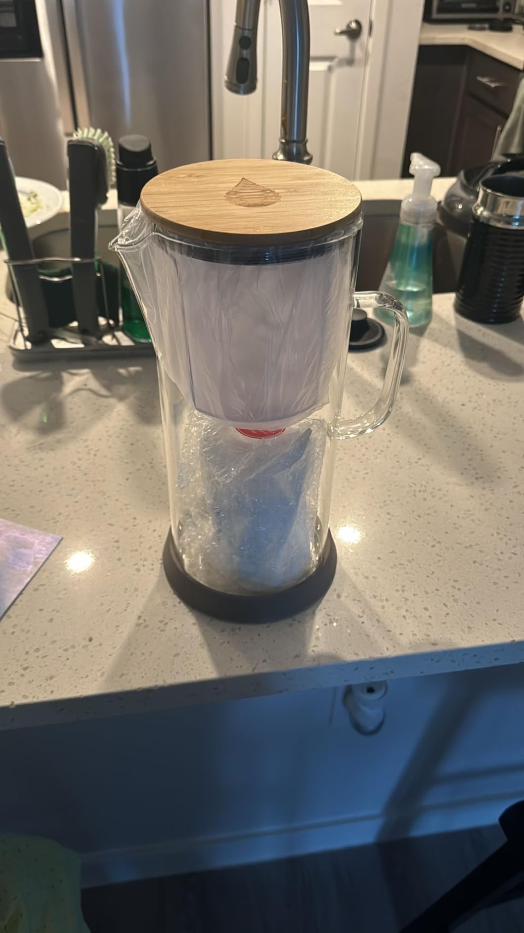 Invigorated Water pH Restore Glass Alkaline Water Pitcher - Long Lasting Water Filter Pitcher with Multi-Stage Filtration System - Glass Water Jug for High pH, Pure Drinking Water - 3.5 L / 118 Oz customer photo 1