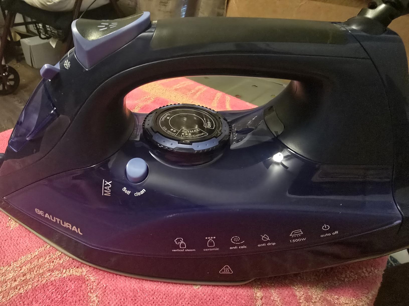 BEAUTURAL Steam Iron for Clothes with Ceramic-Coated Soleplate, 1500 Watts customer photo 1
