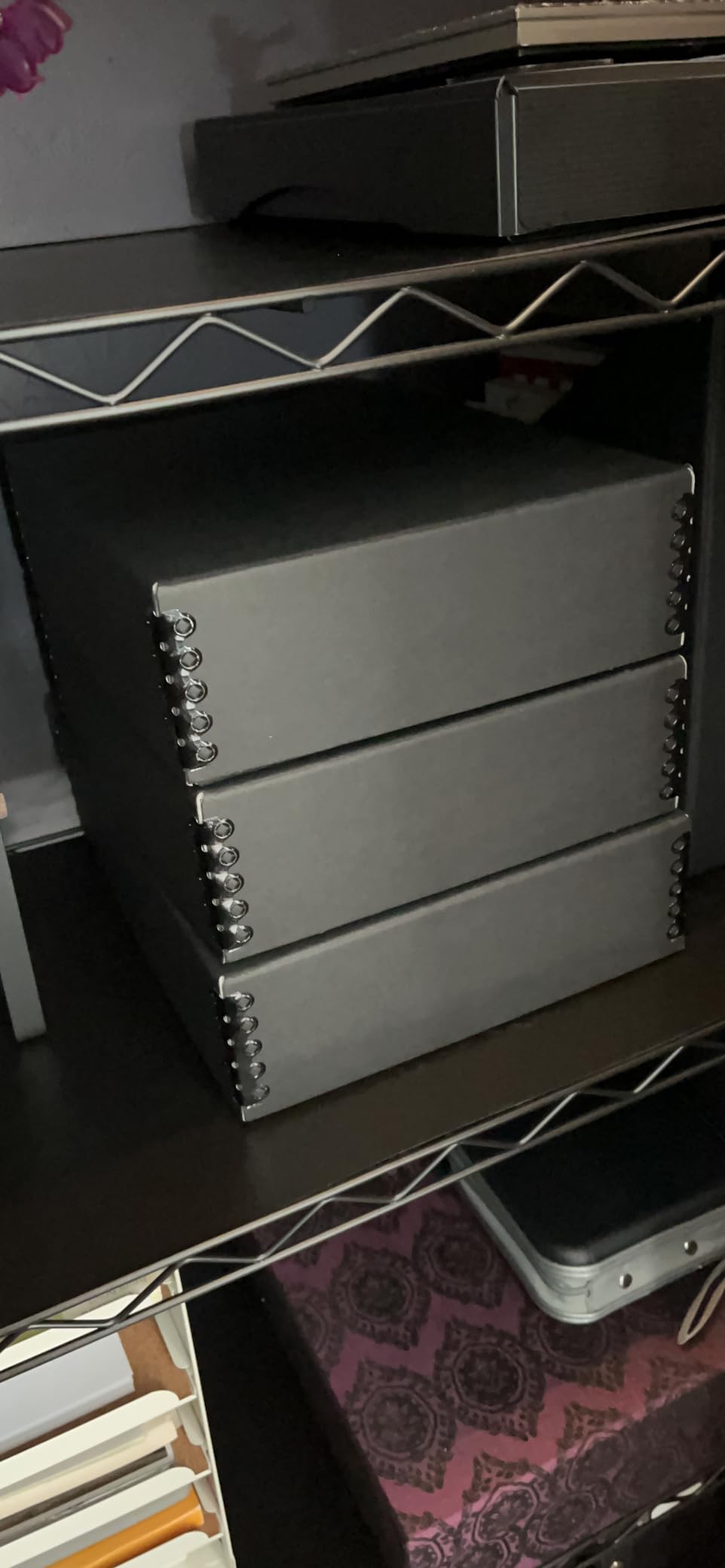Lineco Museum Archival Storage Box, Drop Front, 9.75x12.75x3 in, Gray | Acid-Free with Metal Edge customer photo 1