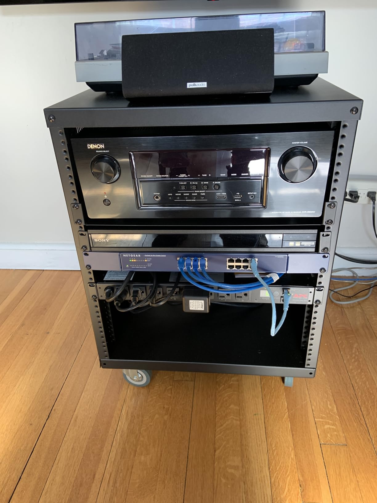 AxcessAbles 16U AV Case with Wheels | Metal Studio Cabinet | 19-Inch Universal Equipment Rack | Open-Frame Option | Home Server customer photo 2