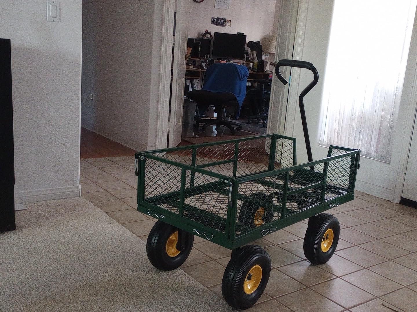 VIVOHOME Heavy Duty 880 Lbs 4.5 Cu Ft Mesh Steel Garden Cart Utility Wagon with Removable Sides customer photo 1