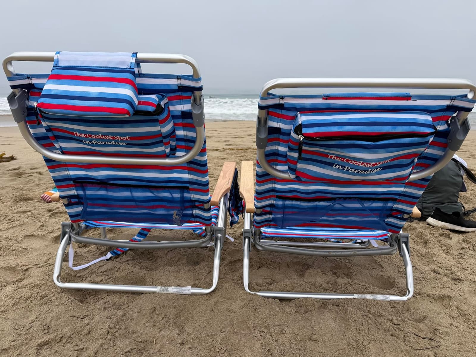 Tommy Bahama 5-Position Classic Lay Flat Folding Backpack Beach Chair, Polyester, Navy customer photo 2