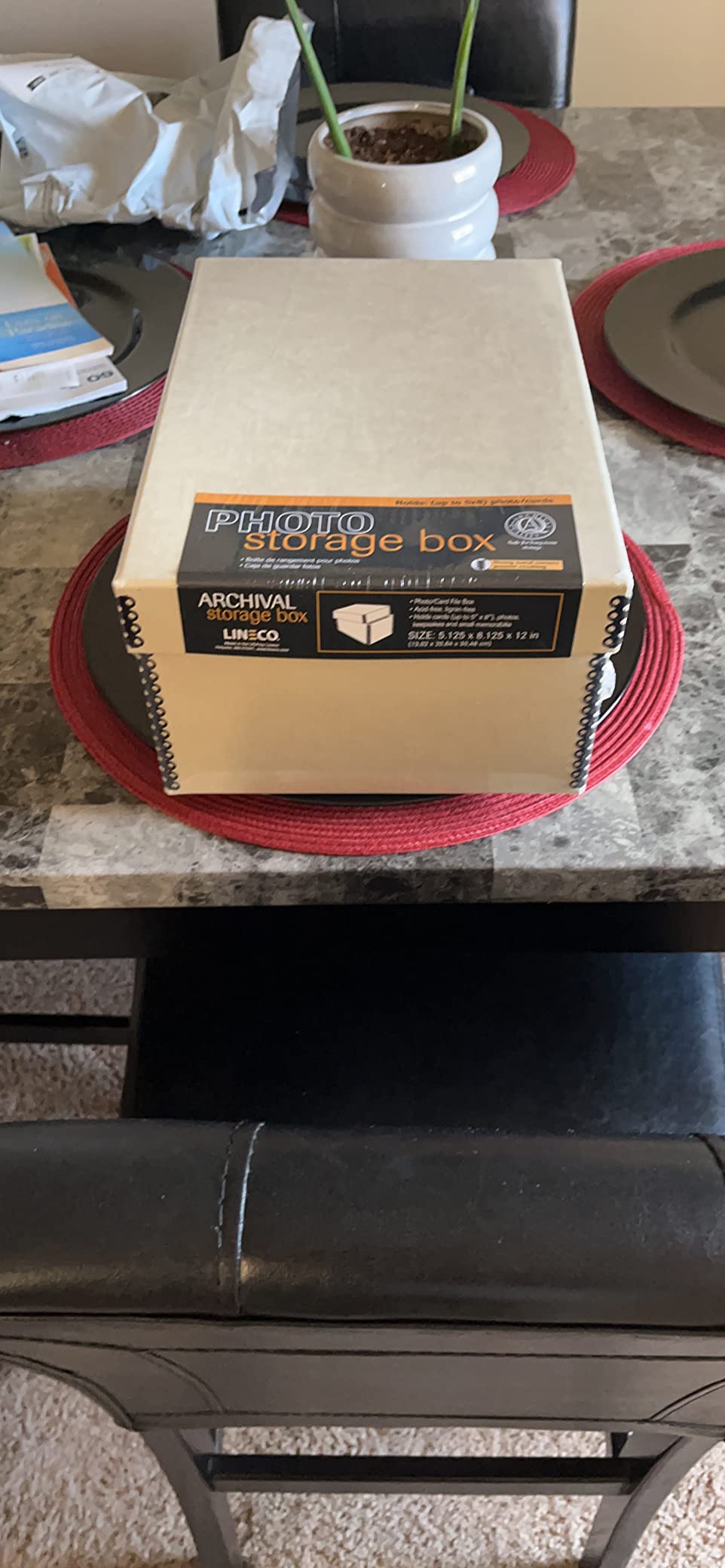 Lineco Archival Photo Card Box, Museum-Quality Storage, 4x6x12 Inch, Tan | Acid-Free with Removable Lid, Metal-Edge Corner, Bulk Storage and Preservation for Negatives, Prints, Films, Photos, Snapshot customer photo 1