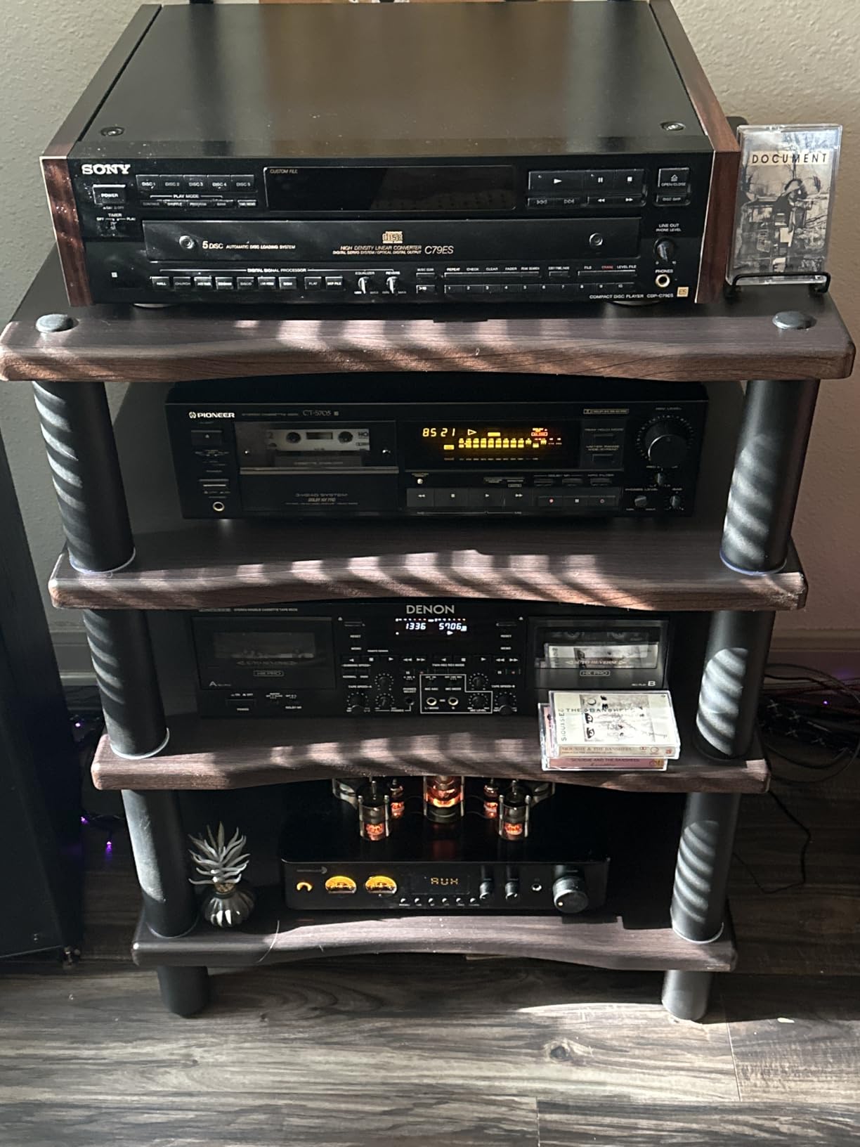 Monolith 4 Tier Audio Stand XL - Open Air Design, Each Shelf Supports up to 75 Lbs, Perfect Way to Organize AV Components, Espresso customer photo 2