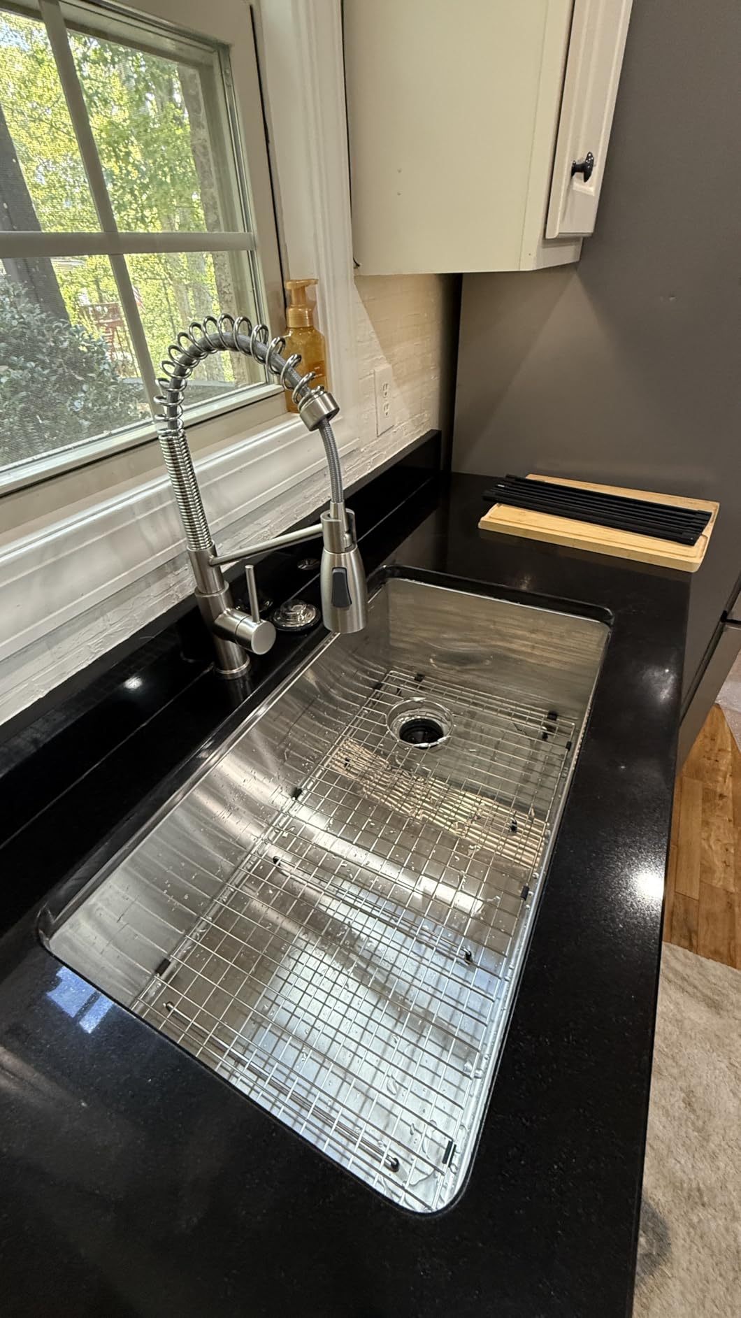 KRAUS Stainless Steel 17 in 16 Gauge Undermount Bar Sink KWU111-17 | 16-gauge TRU16 steel, compact bar design, integrated ledge, cutting board/sink cover included, NoiseDefend soundproofing customer photo 1