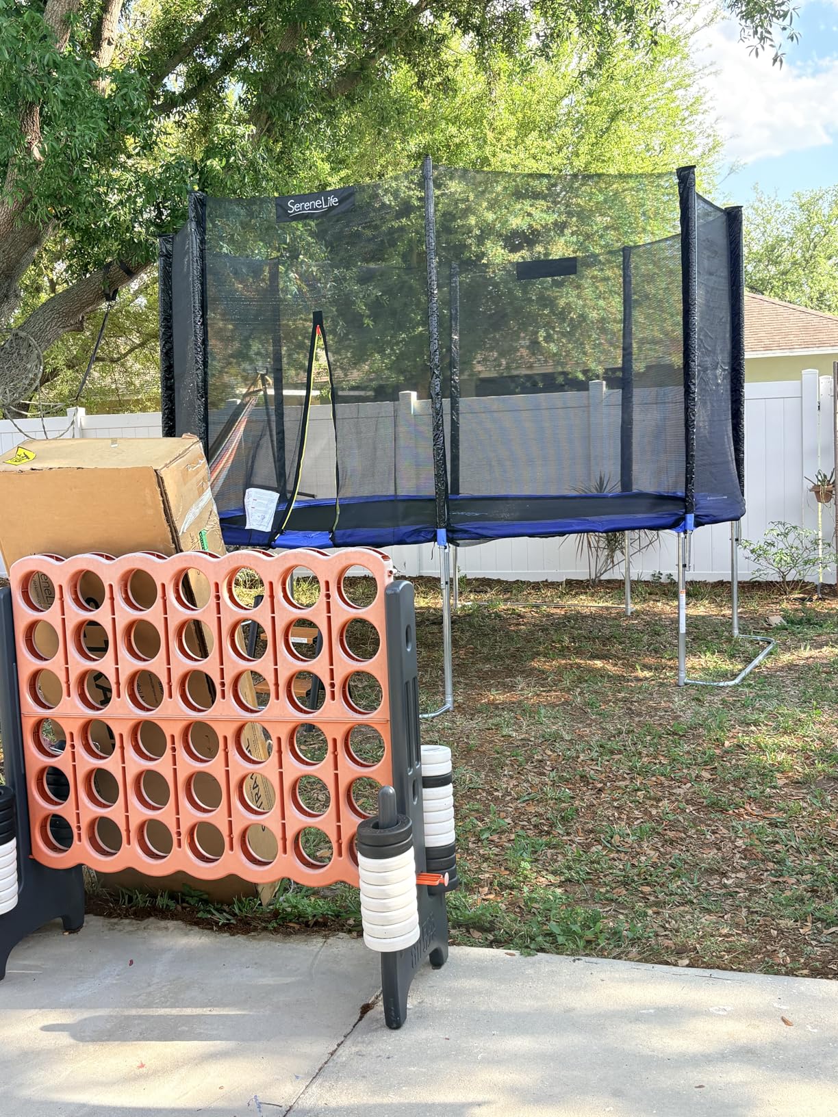 SereneLife Trampoline Outdoor 8FT 10FT 12FT 14FT with Enclosure Net, Ladder and Anti-Rust Coating - ASTM Approved Recreational Trampolines - Heavy Duty Yard Trampolines for Kids and Adults customer photo 2