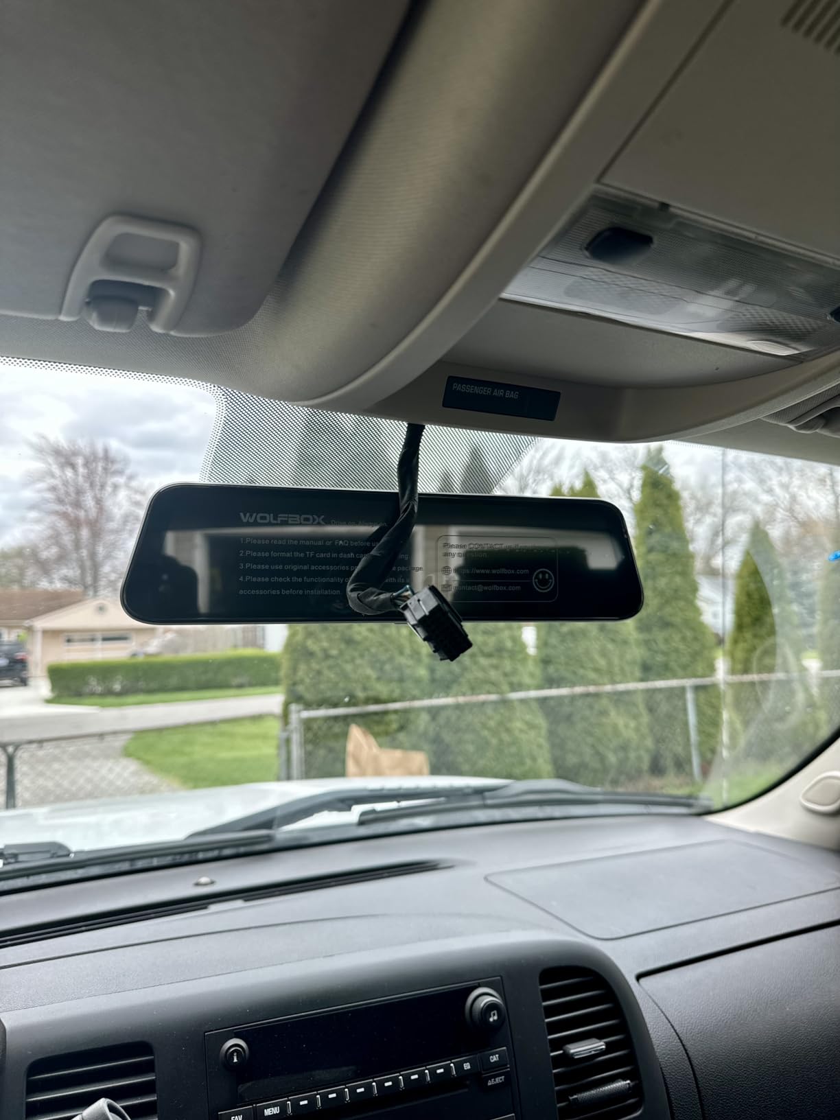 WOLFBOX G840S 12 Inch 4K Mirror Dash Cam Backup Camera with 32GB Card and GPS | 5.8GHz WiFi Smart Rearview Mirror for Cars & Trucks, Front and Rear View Dual Cameras, Night Vision, Parking Assistance customer photo 1