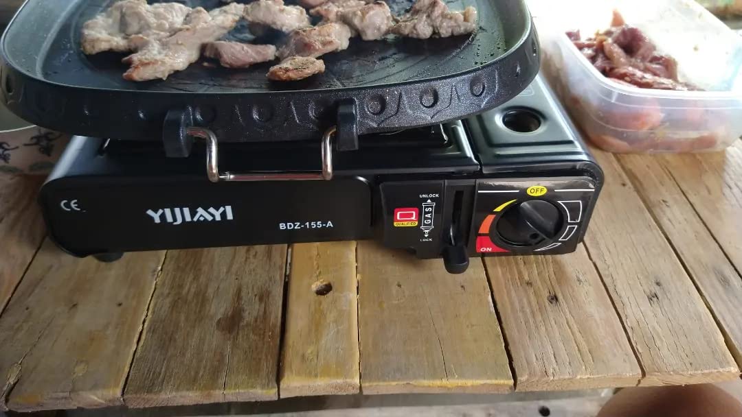 Korean Style Square Grill Pan with Maifan Coated Surface, Non-stick Smokeless Barbecue Stovetop Plate for Indoor Outdoor BBQ customer photo 1
