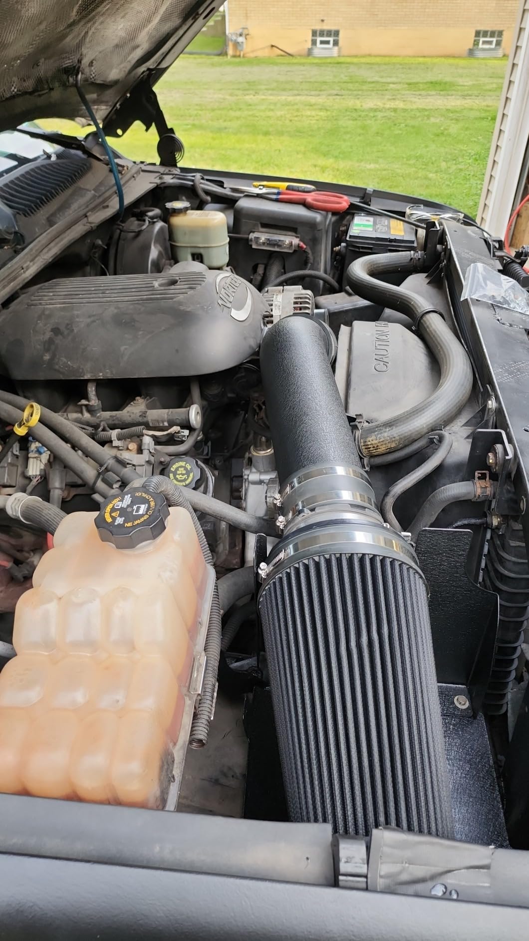 4 inch Cold Air Intake Black Tube + Heat Shield for 1999-2006 GMC/Chevy V8 4.8L/5.3L/6.0L Silverado 1500/2500/3500 Black customer photo 2