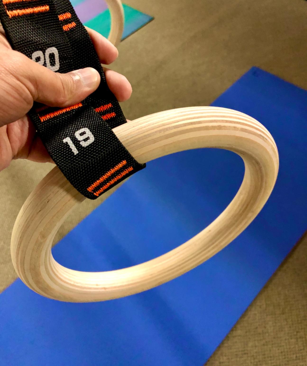 Vulken Wooden Gymnastic Rings with Adjustable Numbered Straps. 1.1'' Olympic Rings for Core Workout and Bodyweight Training. Home Gym Rings 1600lbs with Workout Handles customer photo 2