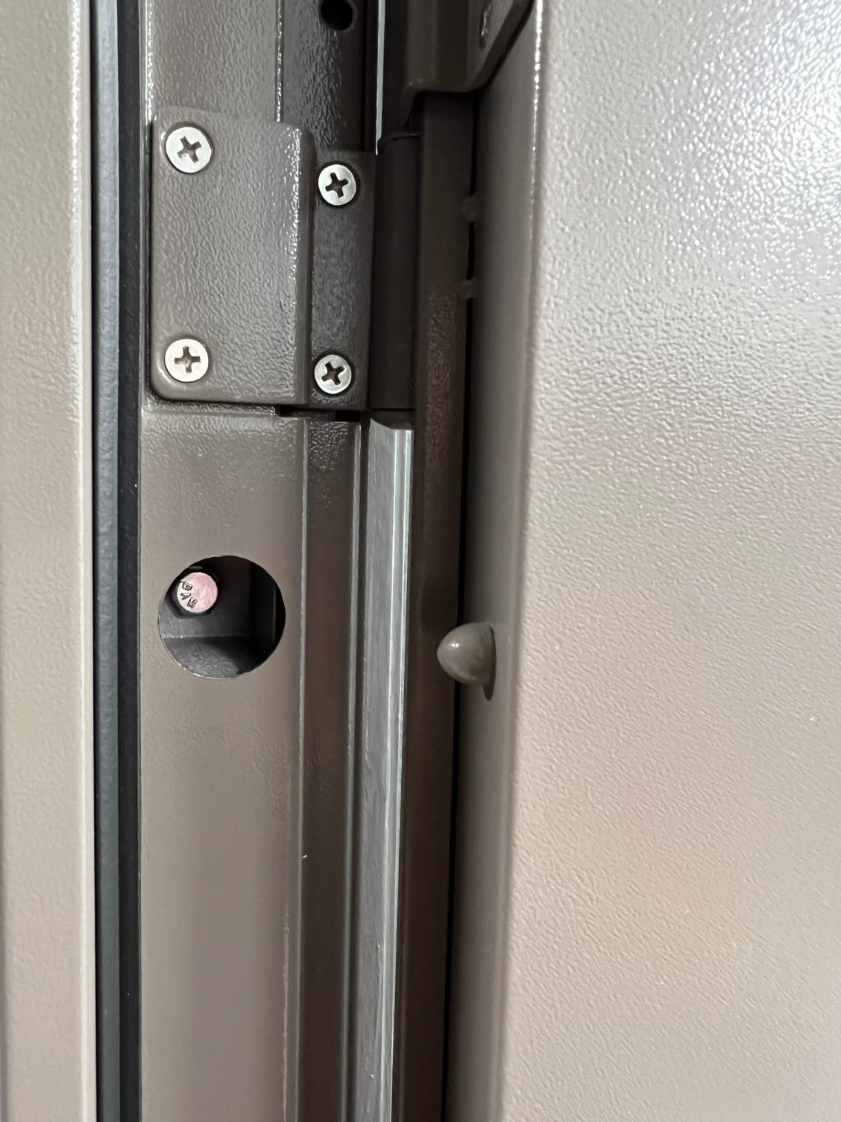 VIZ-PRO Quick Mount Steel Security Door with Frame and Hardware, Gray Left Side-Hinged Inward, 39 9/16