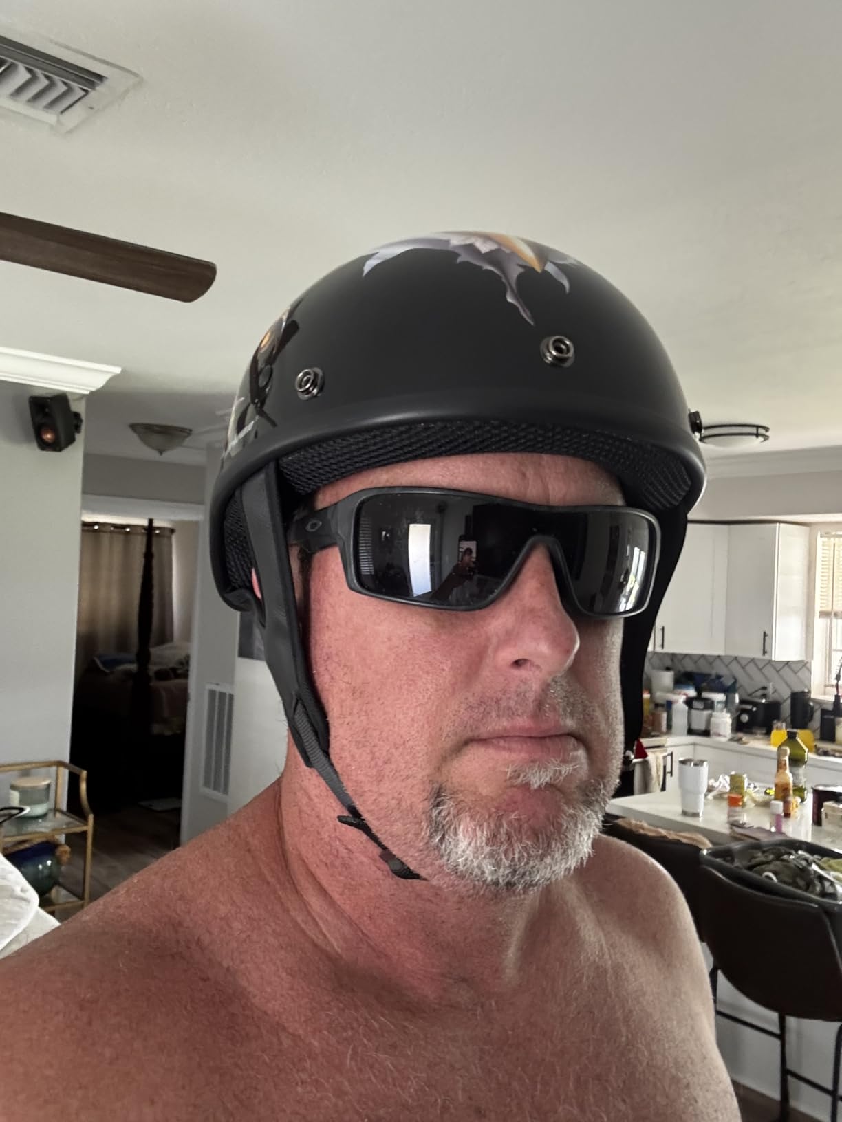 CARTMAN Half Helmet Large, DOT Approved Eagle Graphics for Adult customer photo 1