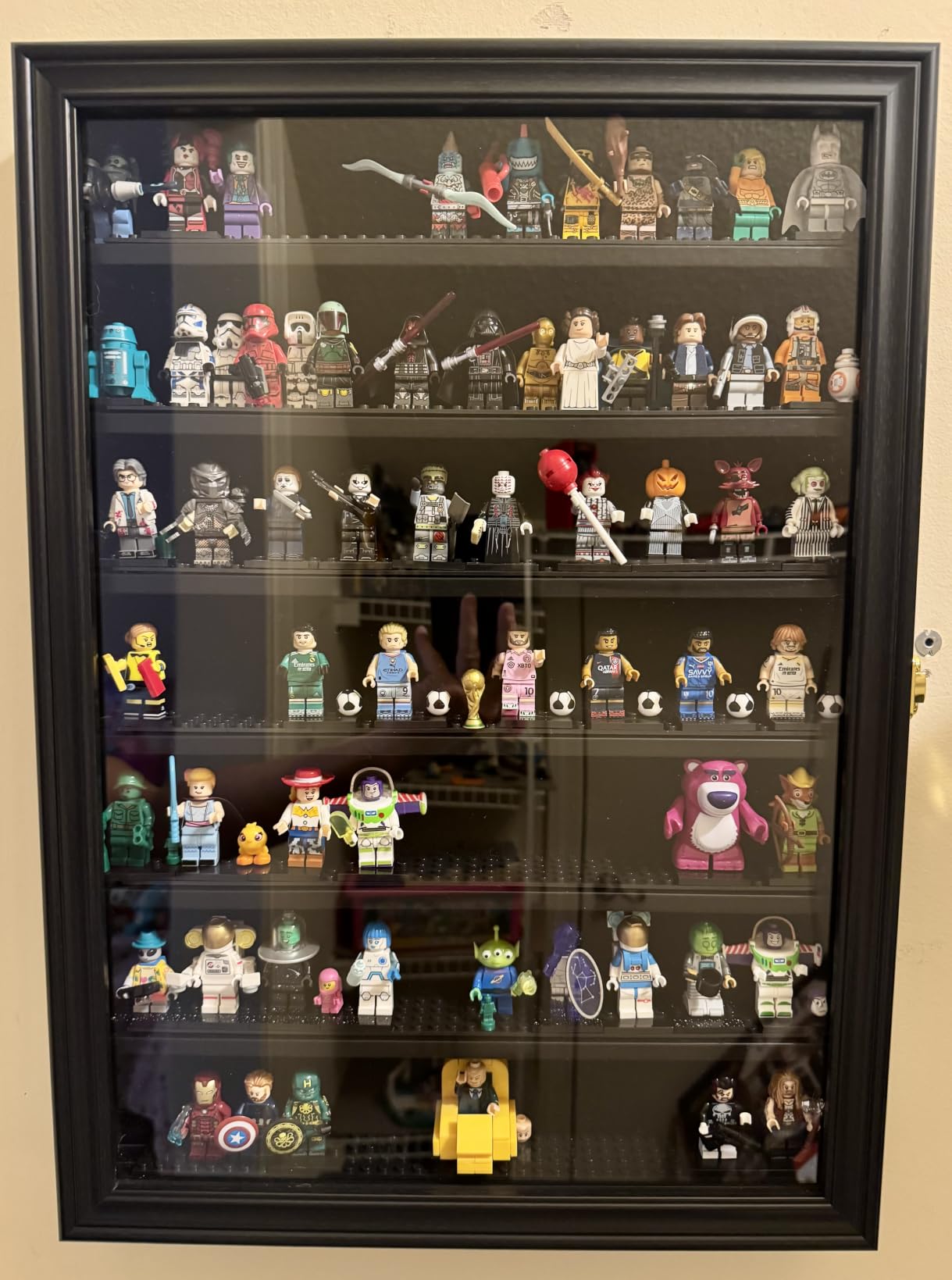 DisplayGifts Building Block Toy Minifigures Miniatures Thimble Display Case Wall Cabinet Standing Plates Included, 2.25