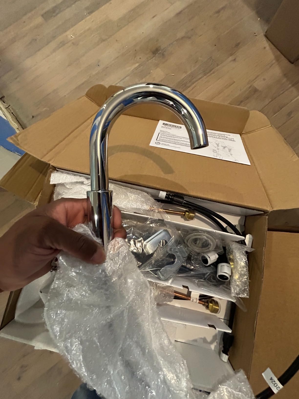 Delta Nicoli Chrome Faucet 3 Hole, 8 Inch Widespread Bathroom Sink Faucet for Vanity, Push-Pop Drain Assembly, Chrome 35749LF customer photo 2