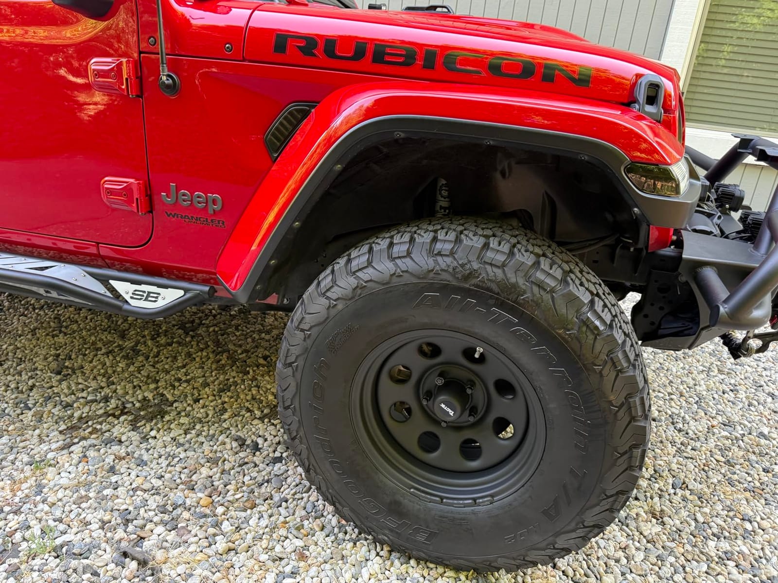 TACTIK Circle 8 Classic 17 Inch Solid Steel Wheel - 5x5 Bolt Pattern, 17x9 (-6.35mm Offset), 4.75 Inch Backspace - Satin Black Finish - Fits Jeep 2007-2022 Wrangler JK, JKU, JL, JLU & Gladiator JT customer photo 1