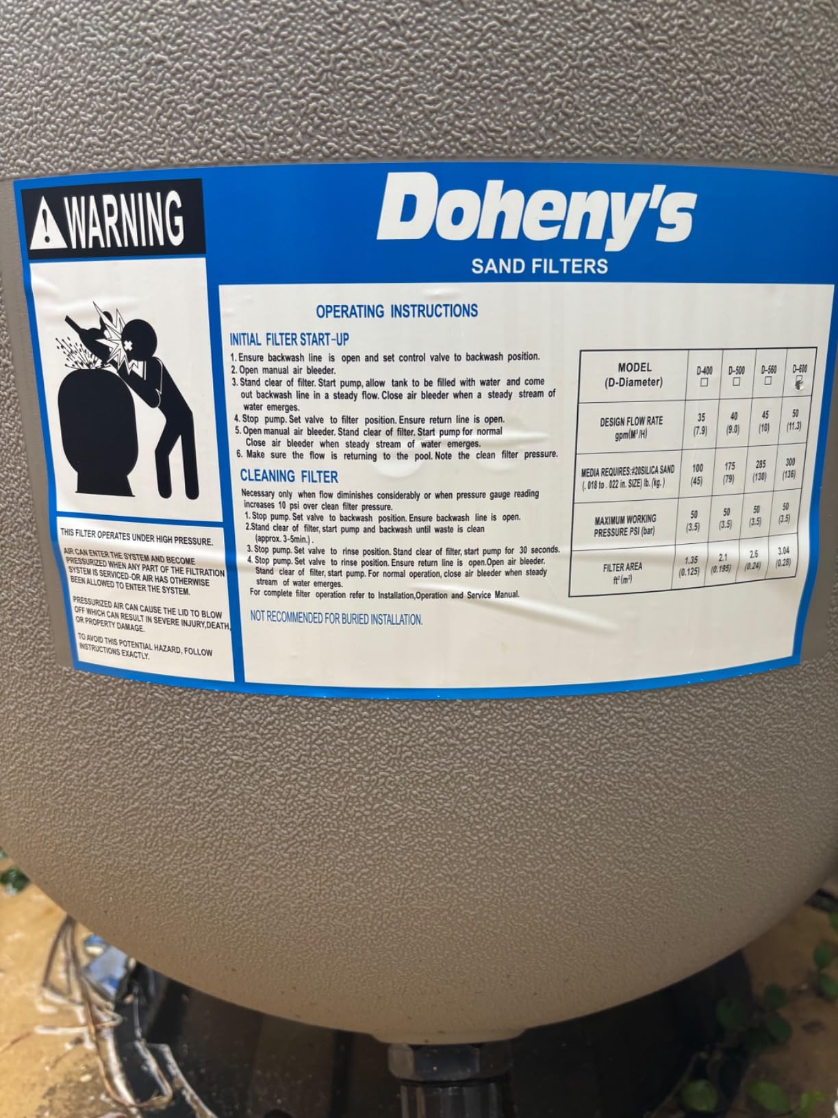 Doheny's Harris Pool Pro Sand Filter for In-Ground Pools (24-Inch Sand Tank with Valve) customer photo 1