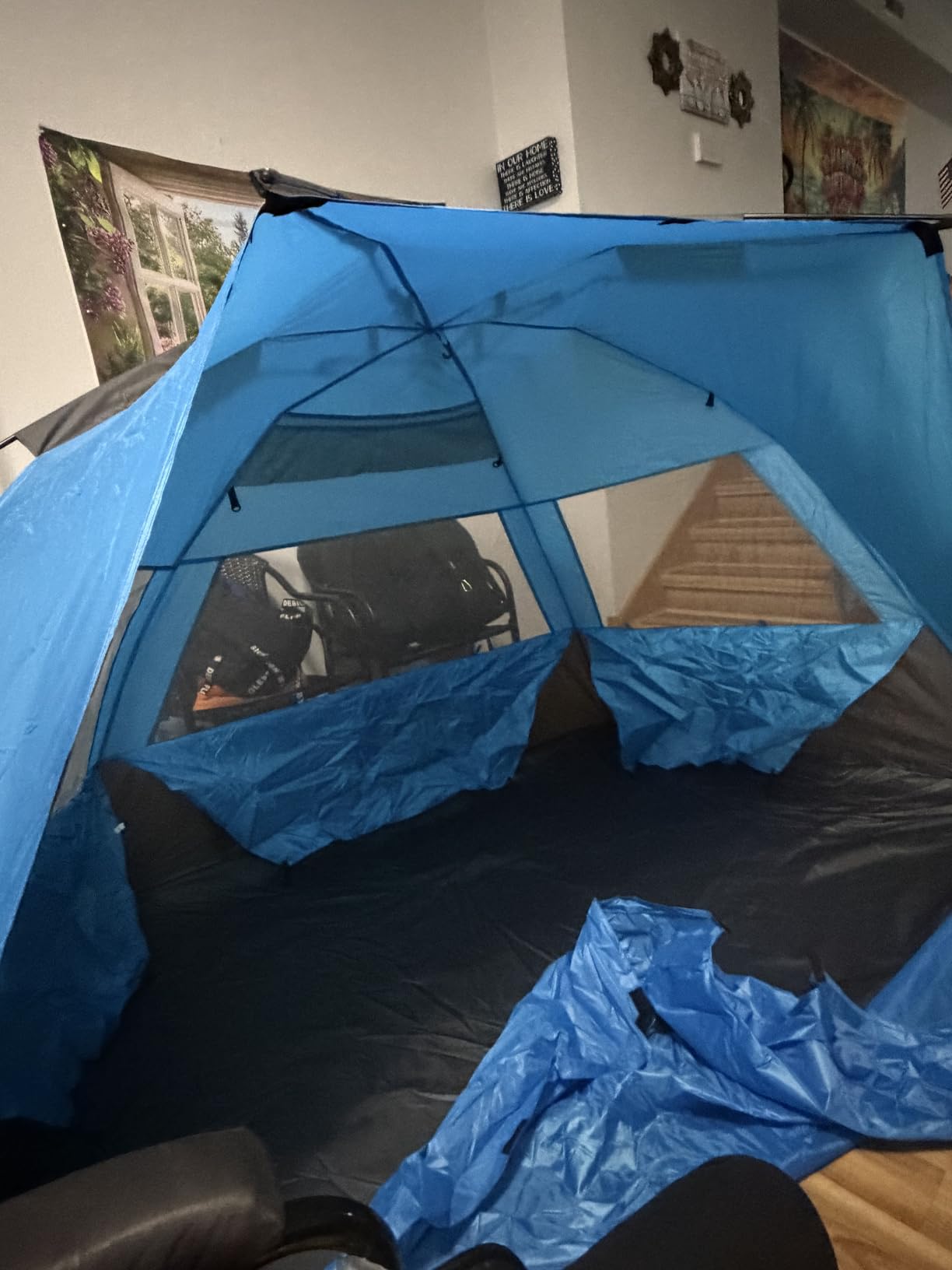 WhiteFang Deluxe Pop Up Beach Tent Sun Shade Shelter for 3-4/5-6 Person, UV Protection, Extendable Floor with 3 Ventilating Windows Plus Carrying Bag, Stakes, and Guy Lines customer photo 2