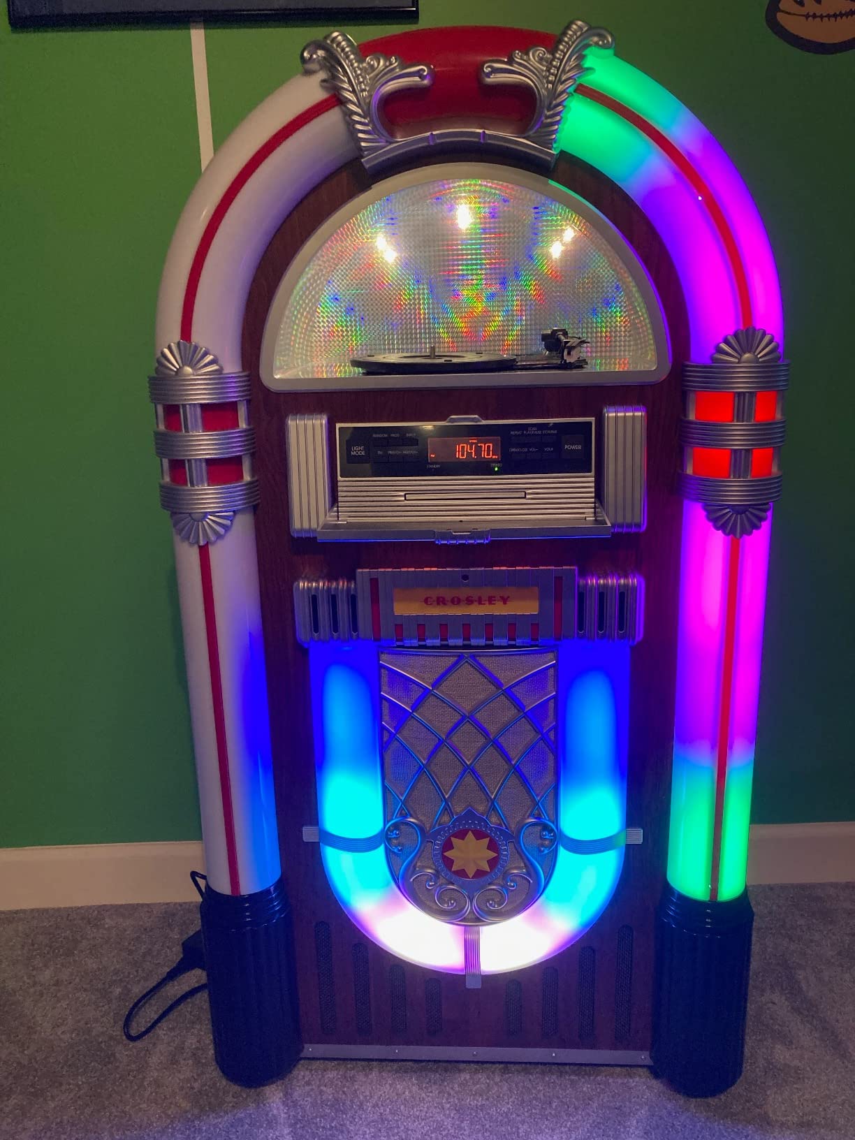 Crosley CR1215A-WA Full Size Digital Jukebox, Walnut customer photo 1