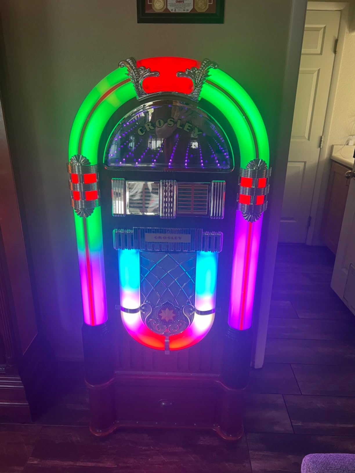Crosley CR1215A-WA Jukebox with ST15-WA Stand Included, Walnut customer photo 1