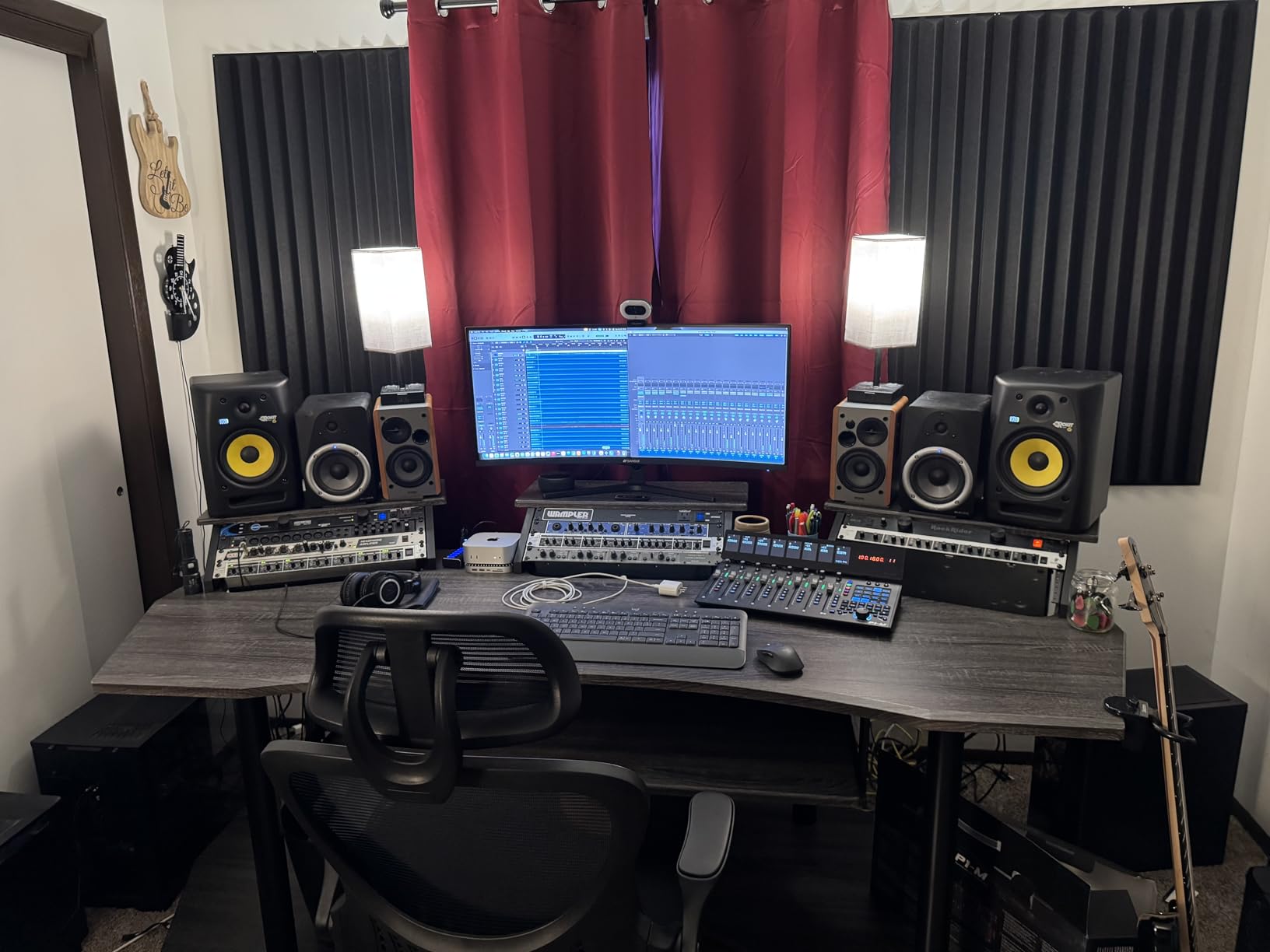 Acme Eleazar Wooden 4-Shelf Music Recording Studio Desk in Black Oak customer photo 2