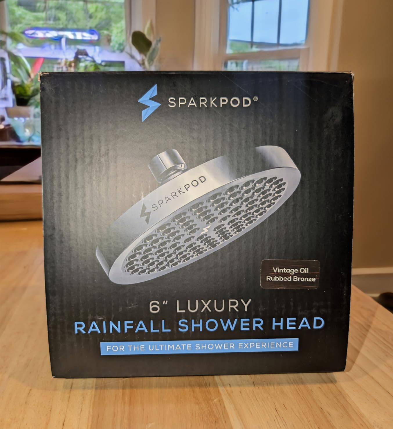 SparkPod Rain Shower Head, 6 Inch Round, Elegant Brushed Nickel Finish | High Pressure Shower Heads, 90 Nozzles, Adjustable Showerhead, No Tools Needed, Universal Connection customer photo 1