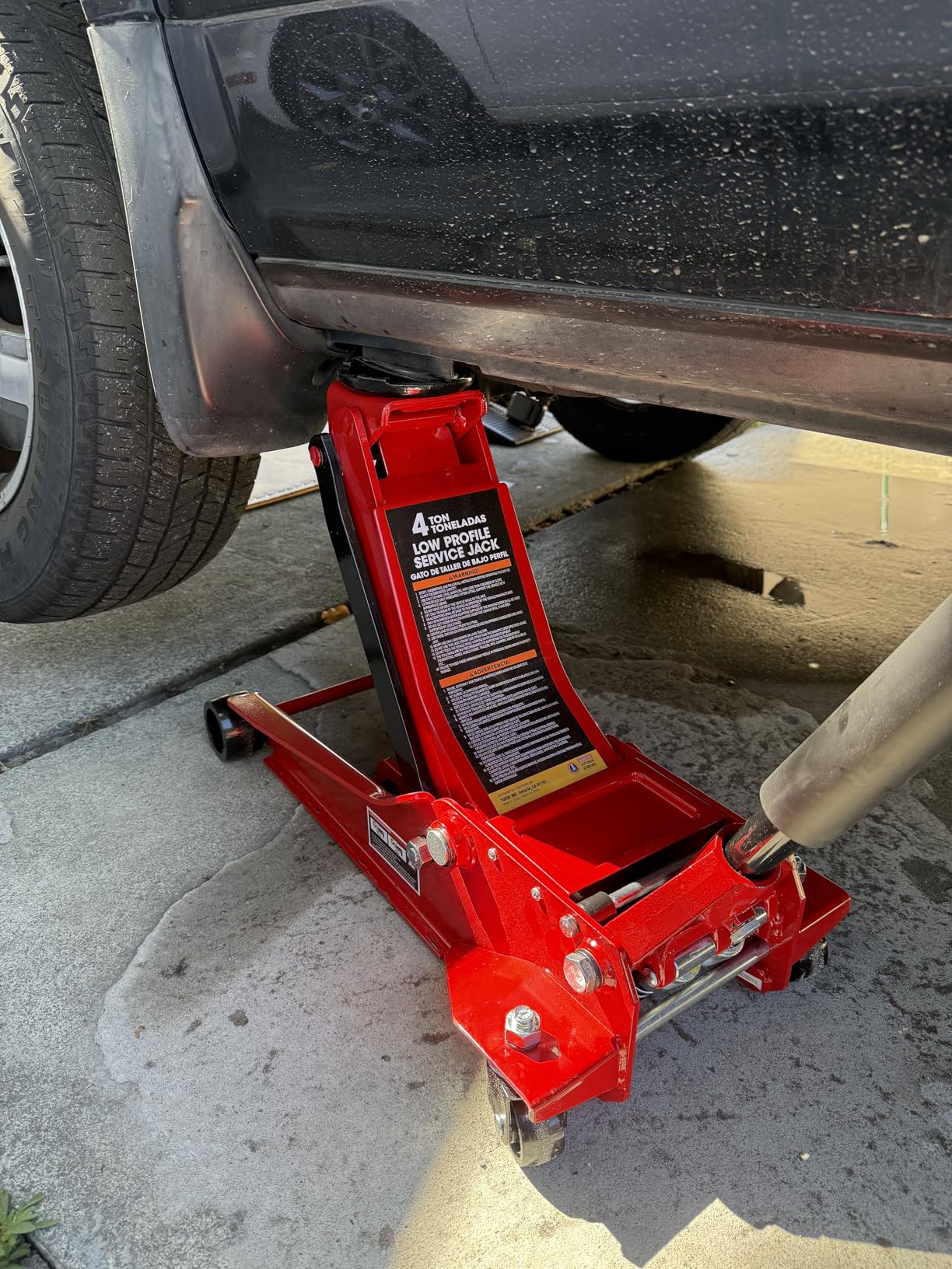 BIG RED AT84007R Torin Hydraulic Low Profile Service/Floor Jack with Dual Piston Quick Lift Pump, 4 Ton (8,000 lb) Capacity, Red customer photo 1