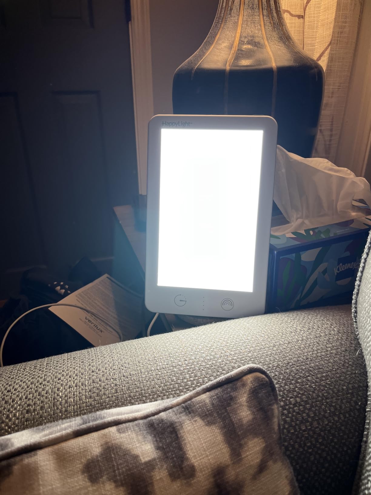 Verilux HappyLight Lumi Plus - Light Therapy Lamp with 10,000 Lux, UV-Free, LED Bright White Light with Adjustable Brightness, Countdown Timer, & Detachable Stand - Boost Mood, Sleep, and Focus customer photo 2