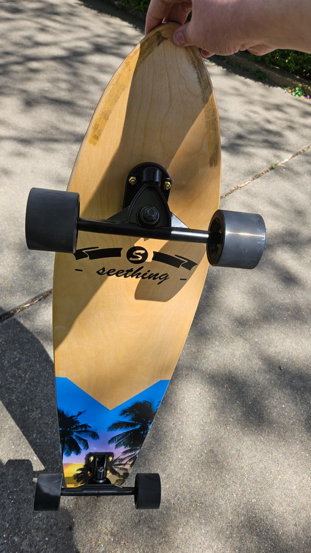 seething 42 Inch Longboard Skateboard Complete Cruiser Pintail, The Original Artisan Maple Skateboard Cruiser Pintail for Cruising, Carving, Free-Style and Downhill customer photo 1