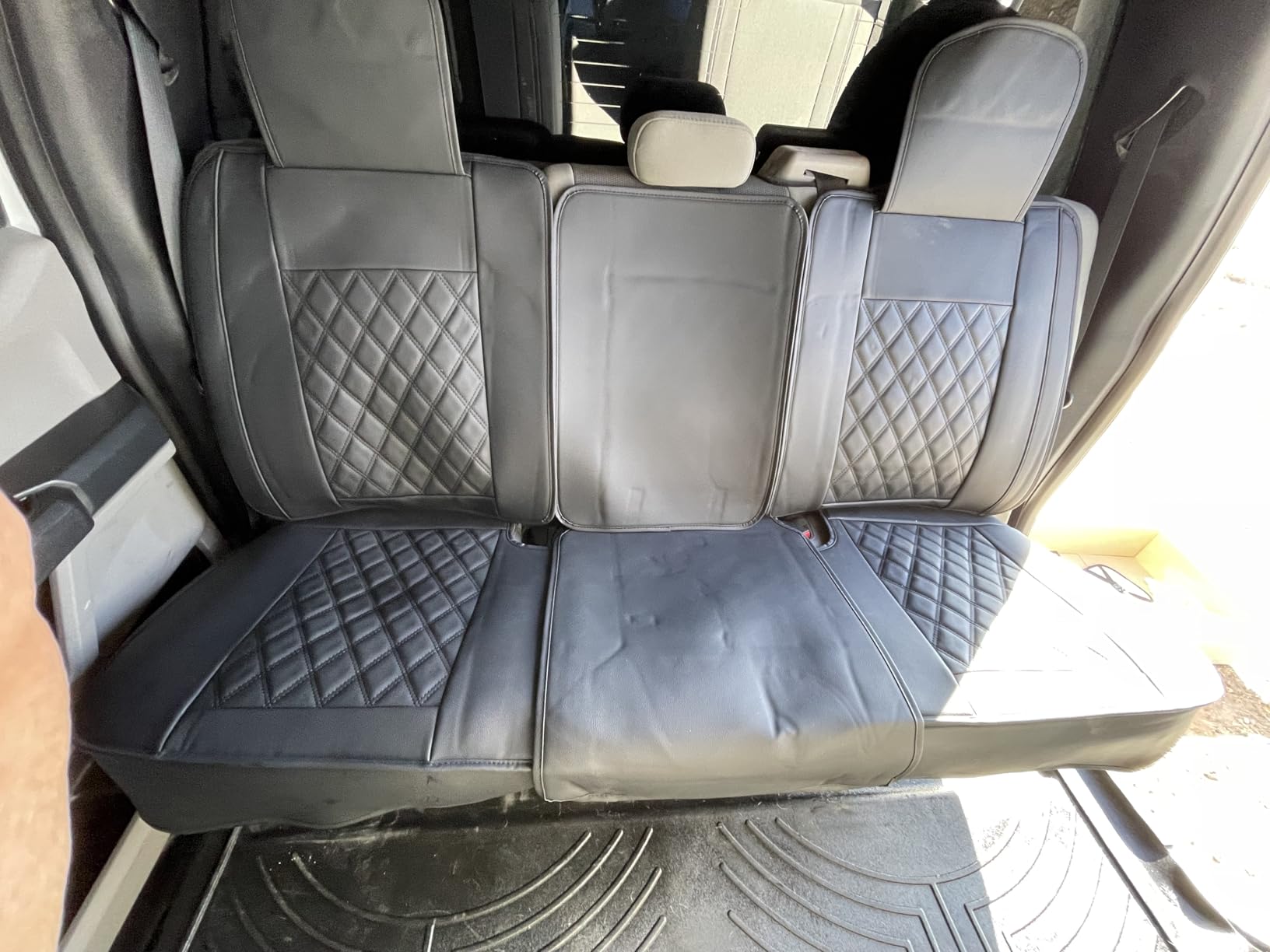 Aierxuan Car Seat Covers for Ford F150 F250 F350 F450 Truck - Custom Fit 2009-2026 F150 Crew Cab, 2017-2026 F250 F350 F450 Super Duty, Waterproof Leather Full Set (Black) customer photo 1
