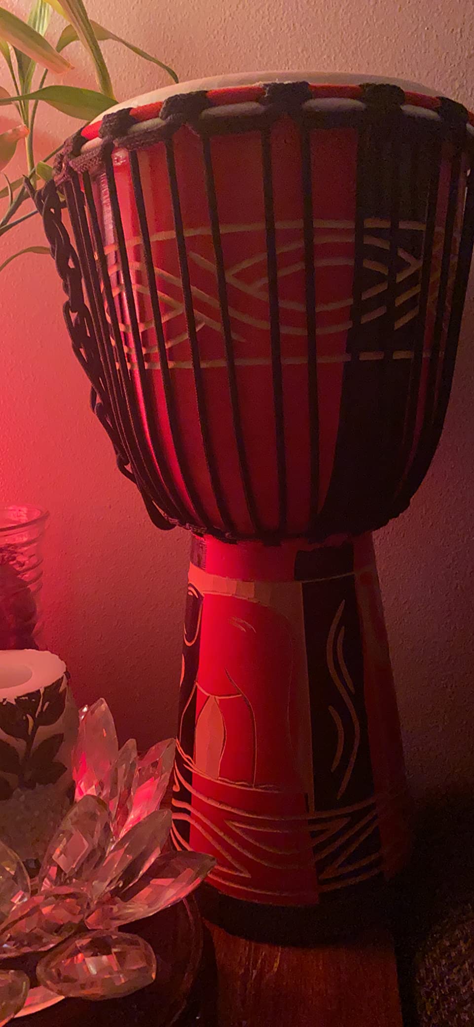 Djembe Drum, AKLOT African Drum Hand-Carved 8 inches Mahogany Goatskin Drumhead for Adults Starter Beginners customer photo 1