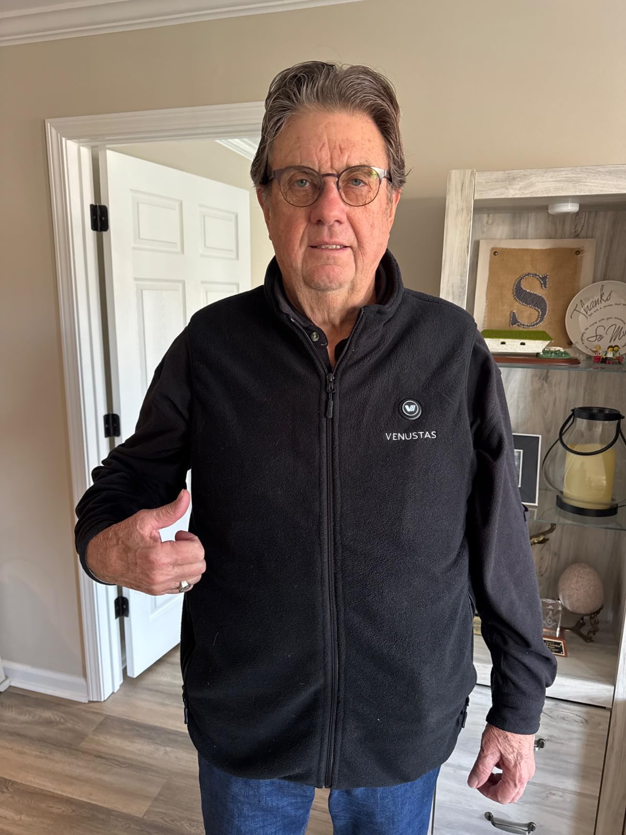 Men's Heated Fleece Vest with 6 Heating Zones and Battery Pack customer photo 2