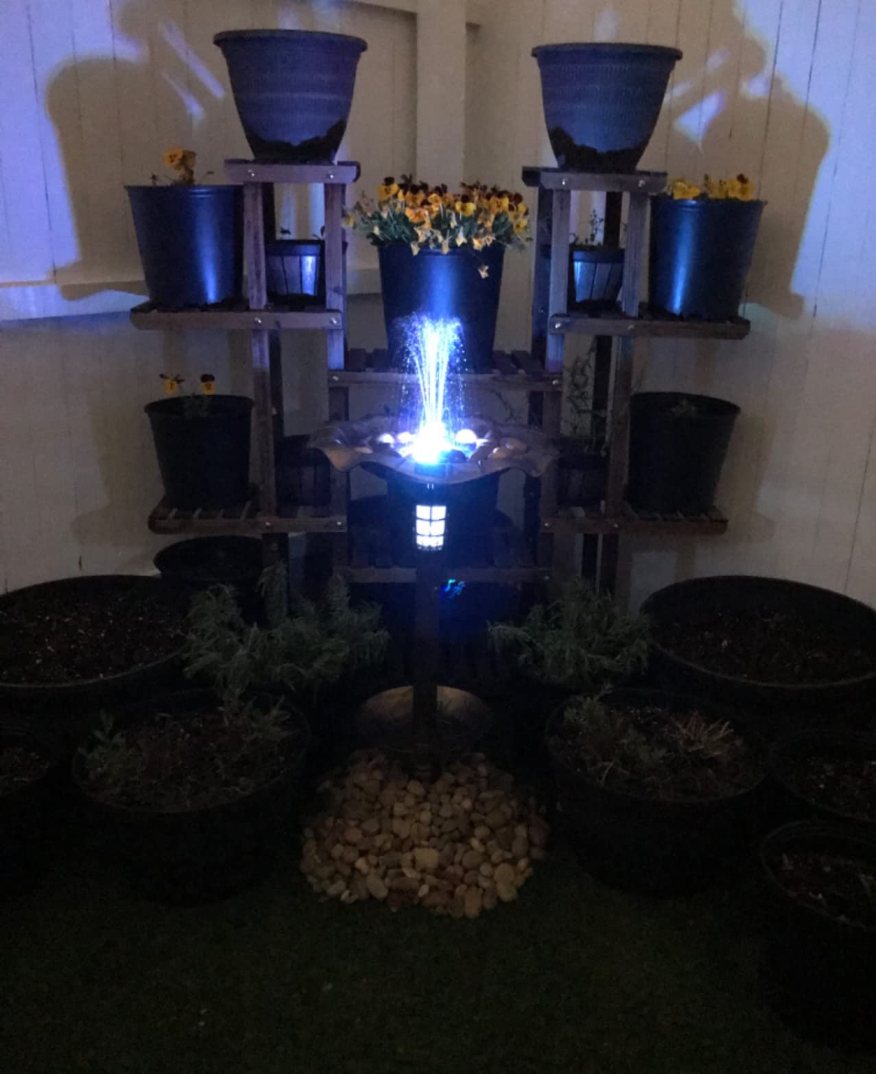 Best Choice Products Outdoor Solar Lighted Pedestal Bird Bath Fountain Decoration w/Planter, Integrated Panel, Scroll Accents for Lawn, Garden - Green customer photo 1
