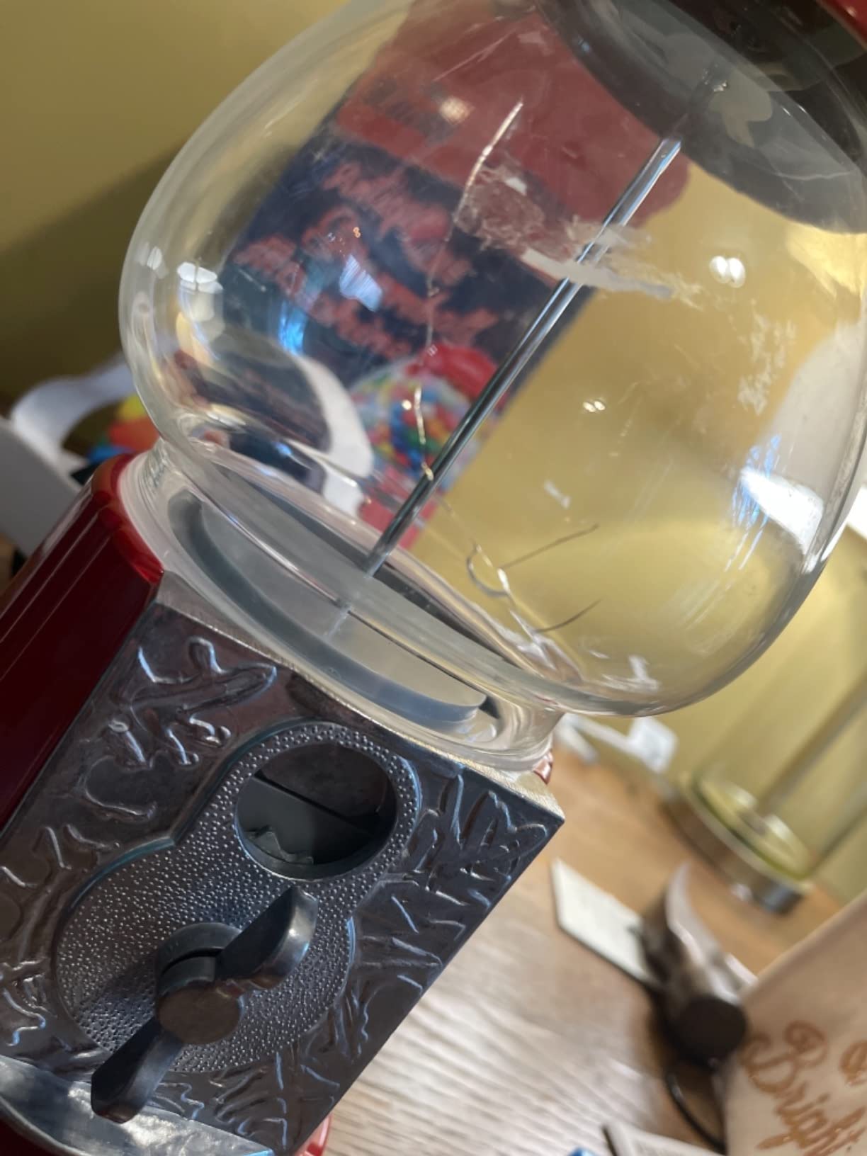 American Gumball Company - Metal 11-Inch Retro Style Red Gumball Machine, Made For 0.62 Inch Gumballs, Candy or Nuts, Accepts Any US Coin customer photo 2
