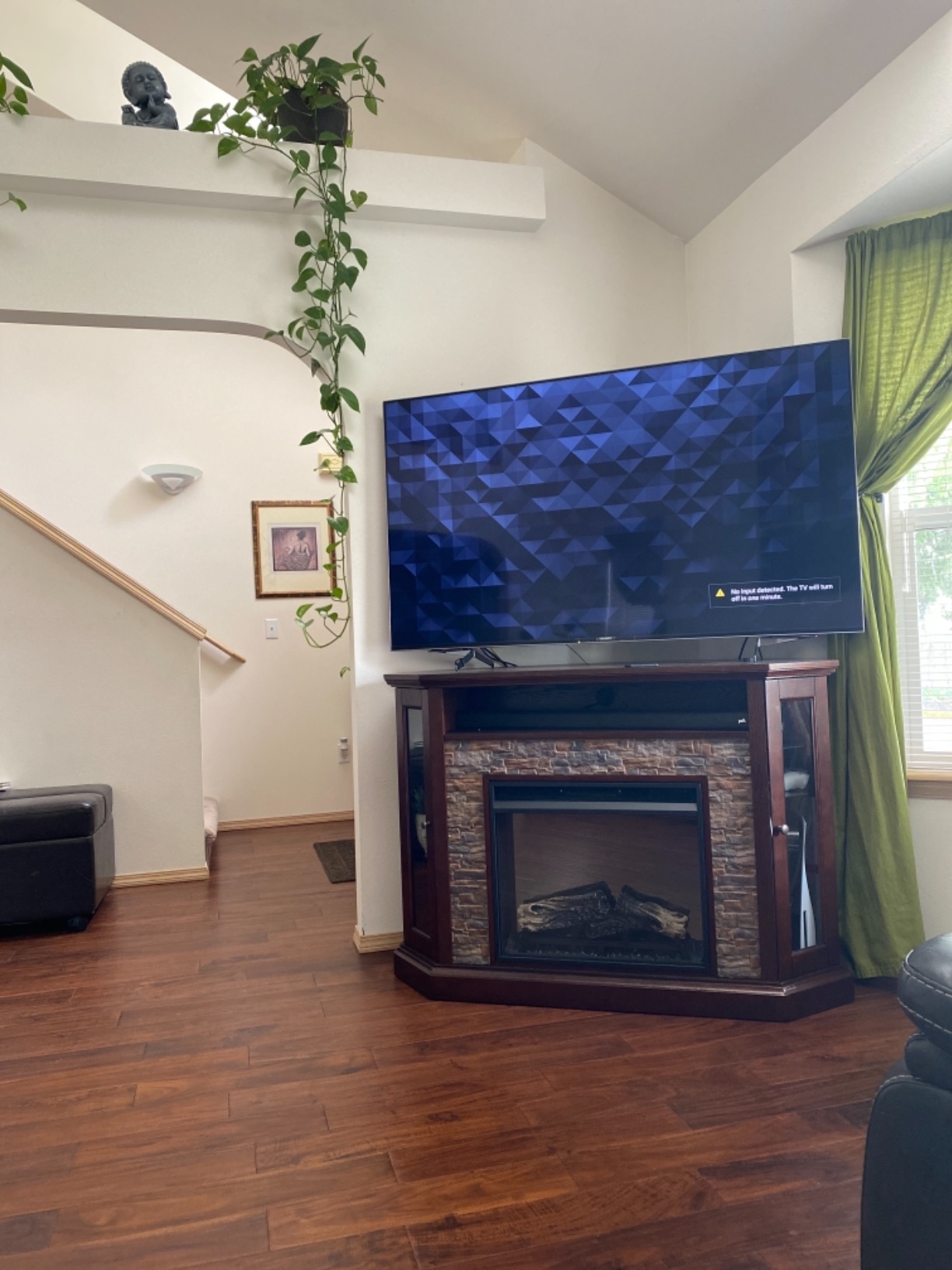 SEI Furniture - Redden Corner-Convertible Electric Fireplace with Touch Screen - Espresso - Transitional Design, Brown Glass and Wood - Ideal for Living Room, Bedroom (FR9392) customer photo 2