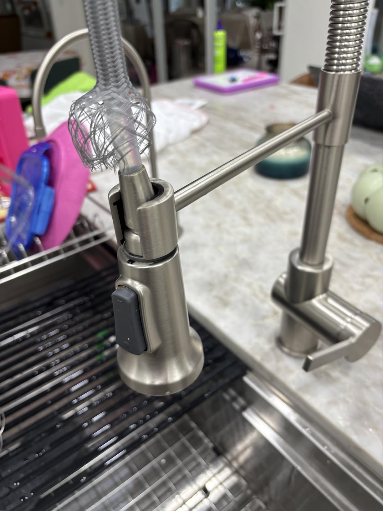 KRAUS Britt 2nd Gen Commercial Style Pull-Down Single Handle Kitchen Faucet in Spot Free Stainless Steel, KPF-1691SFS customer photo 1