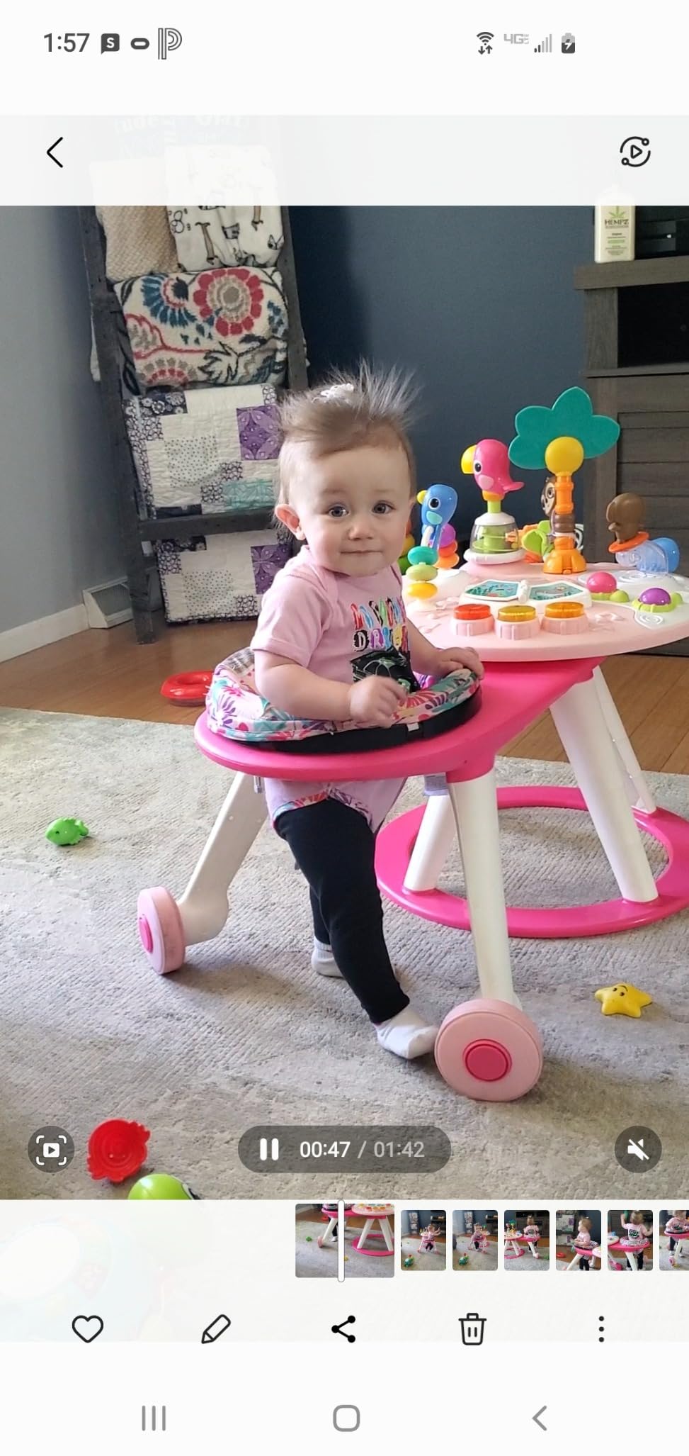 Bright Starts Around We Go 2-in-1 Baby Walker, Discovery Activity Center and Table, Tropic Coral, Ages 6 Months+ customer photo 1