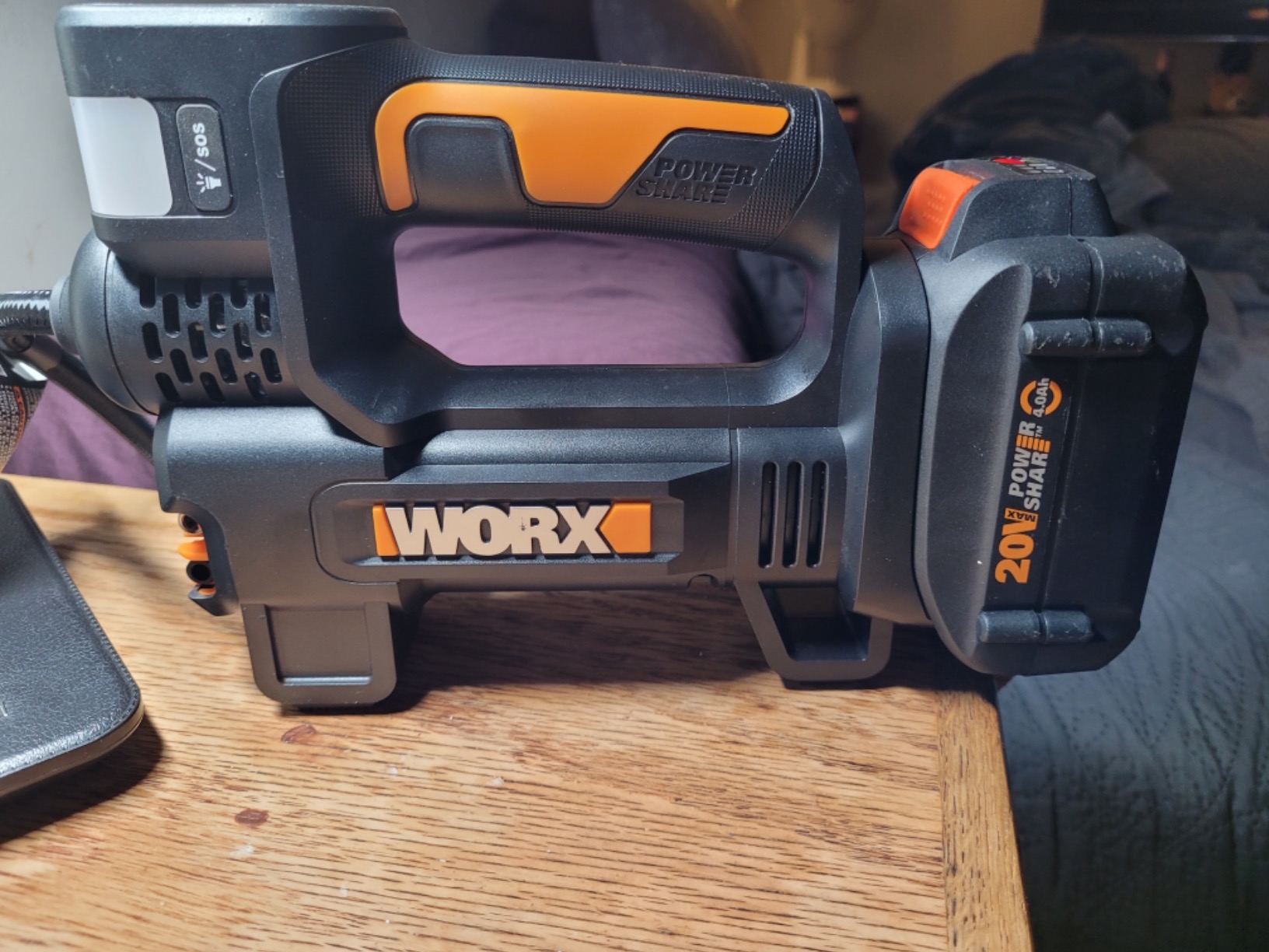 WORX Cordless Tire Inflator 20V Air Compressor, WX092L.9 | Battery & Charger Not Included; 150 PSI Max Pressure; Digital Pressure Gauge; Auto Shut-Off; PowerShare customer photo 2