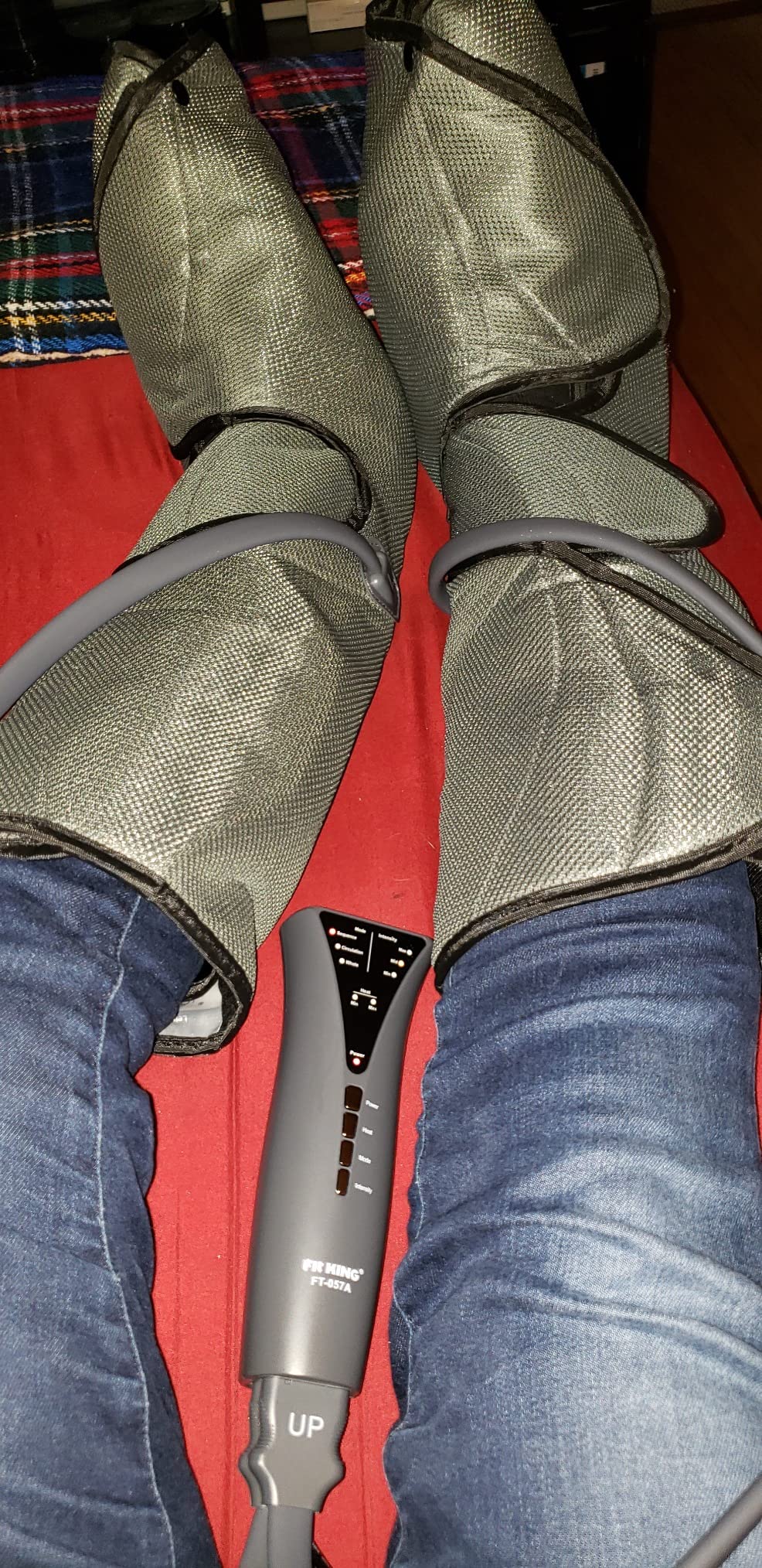 FIT KING Air Compression Leg and Foot Massager with Heat for Circulation | FSA-HSA, Adjustable Leg Wraps, Size Extensions, 3 Modes 3 Intensities, Helpful for Pain Edema RLS customer photo 2