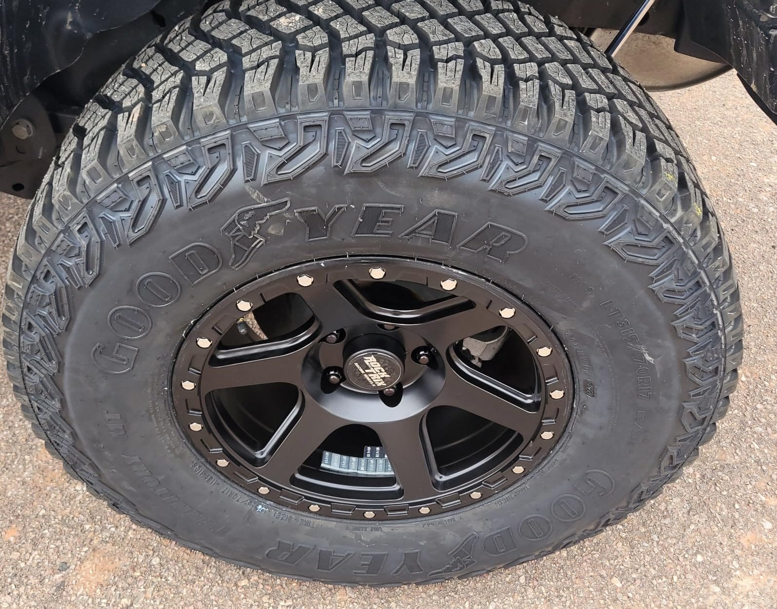 RockTrix RT112 17 inch Wheel, 17x9, 5x5 5x127 PCD, +12mm Offset 71.5mm Bore | Compatible with Jeep Wrangler JK JL Grand Cherokee Commander Gladiator JT, Matte Black Offroad Rim, 5.5 inch Backspace customer photo 1