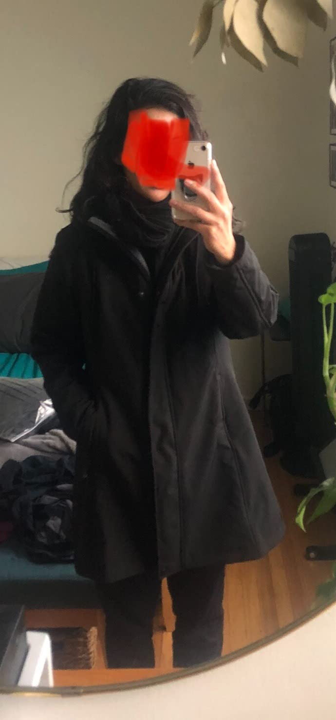 33,000ft Women's Softshell Long Jacket with Hood Fleece Lined Windproof Warm up Waterproof Windbreaker customer photo 1